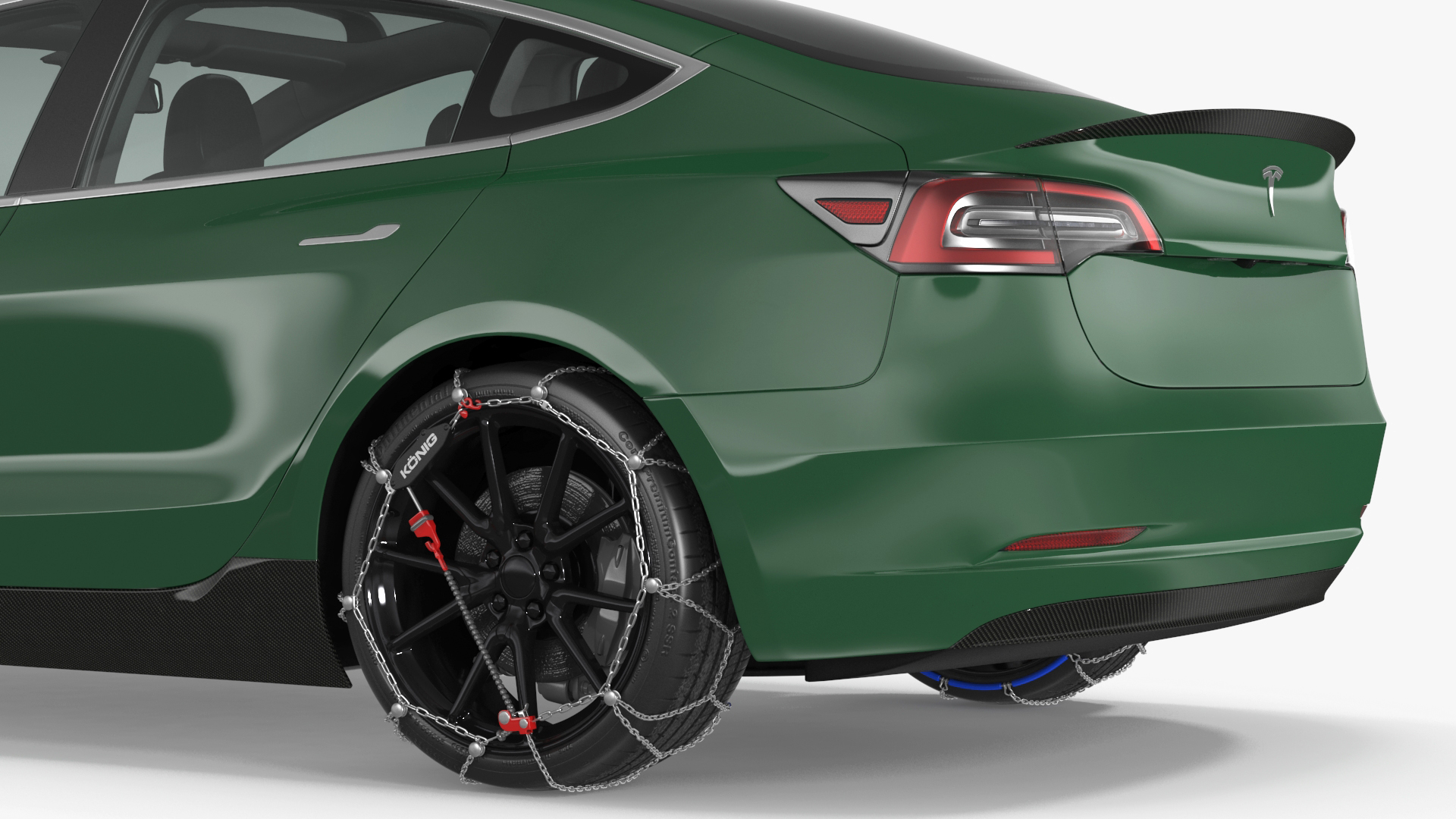 3D model Tesla Model 3 with Wheel and Roof Accessories