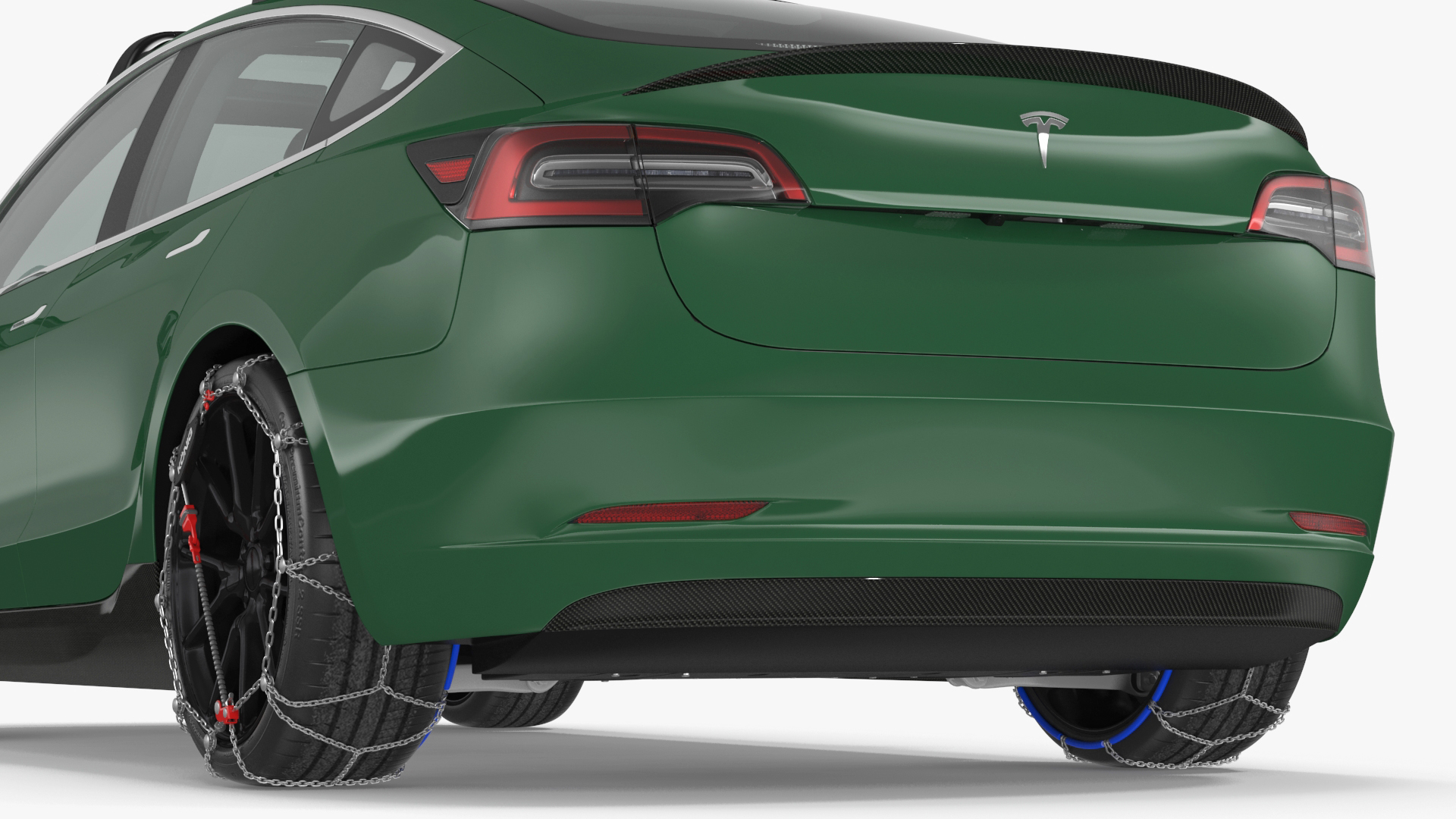 3D model Tesla Model 3 with Wheel and Roof Accessories