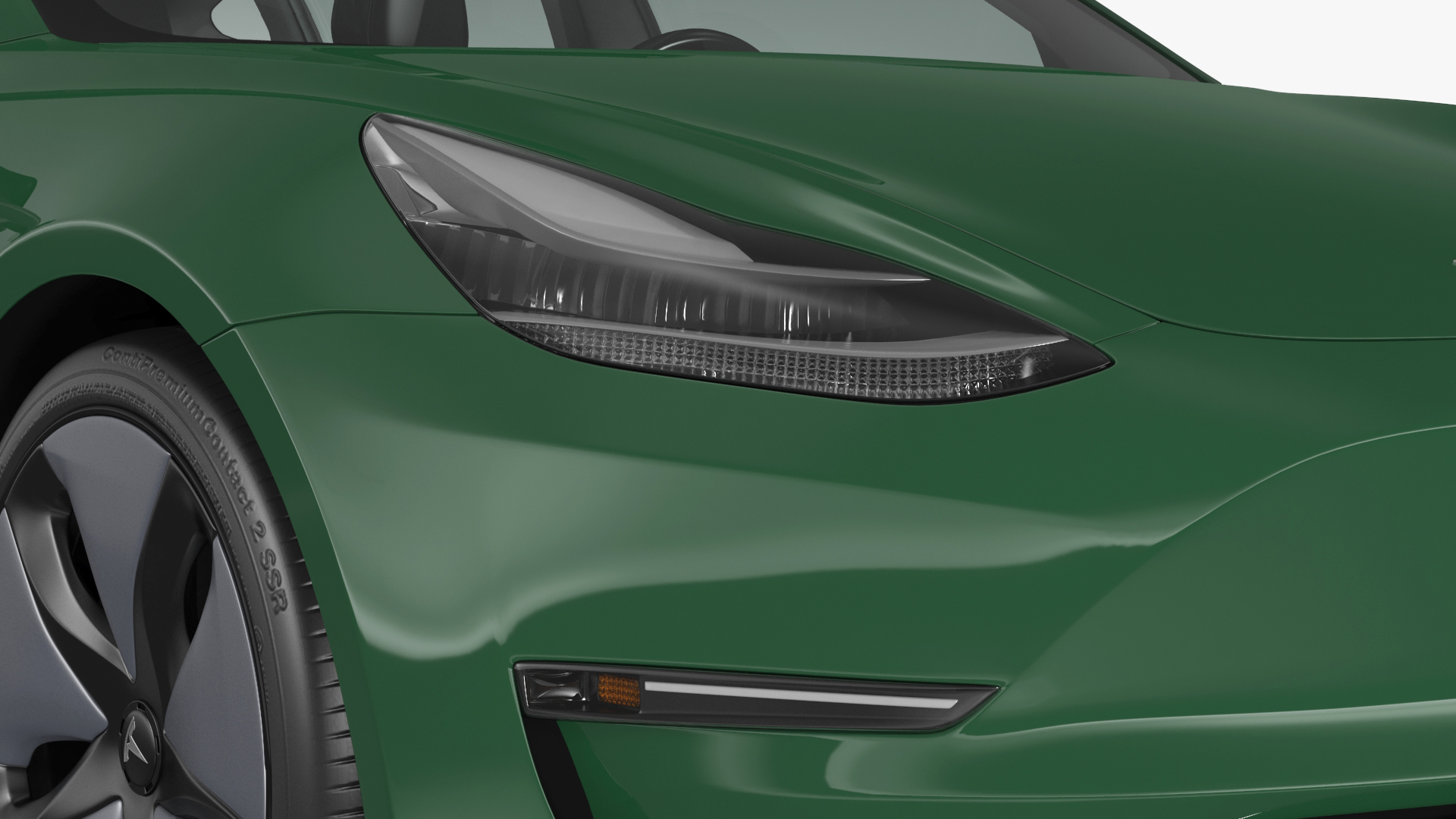 3D model Tesla Model 3 with Wheel and Roof Accessories