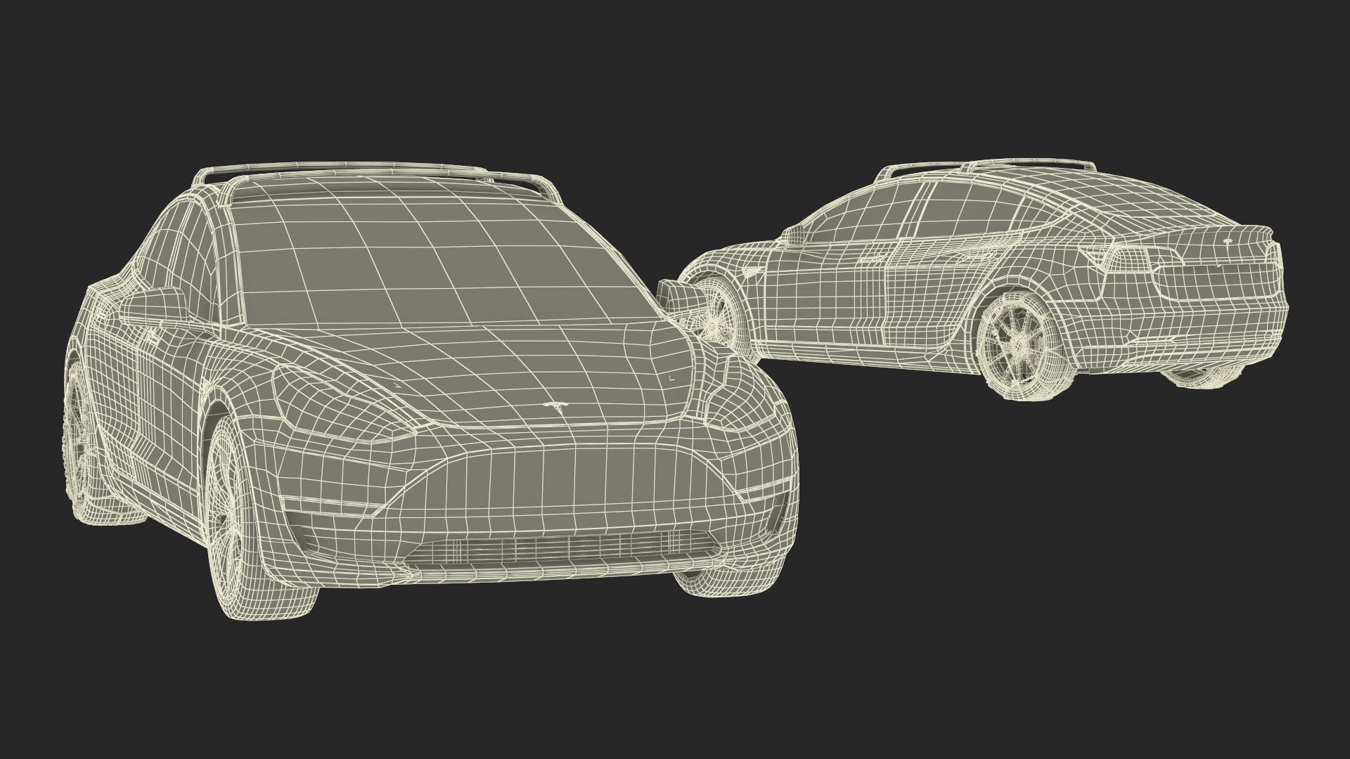 3D model Tesla Model 3 with Wheel and Roof Accessories