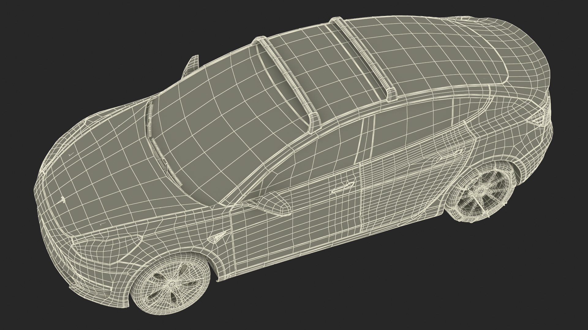 3D model Tesla Model 3 with Wheel and Roof Accessories