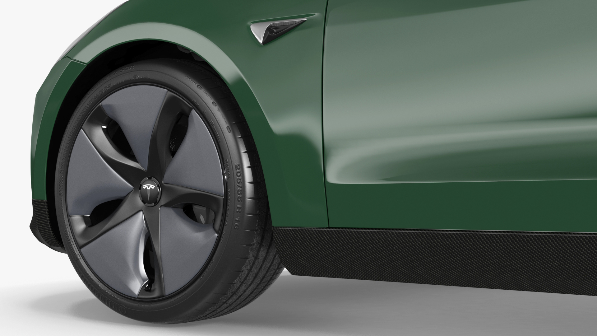 3D model Tesla Model 3 with Wheel and Roof Accessories