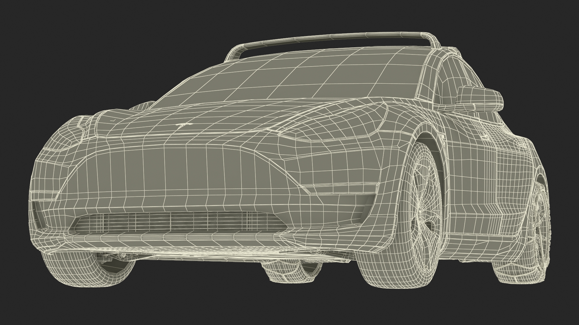 3D model Tesla Model 3 with Wheel and Roof Accessories