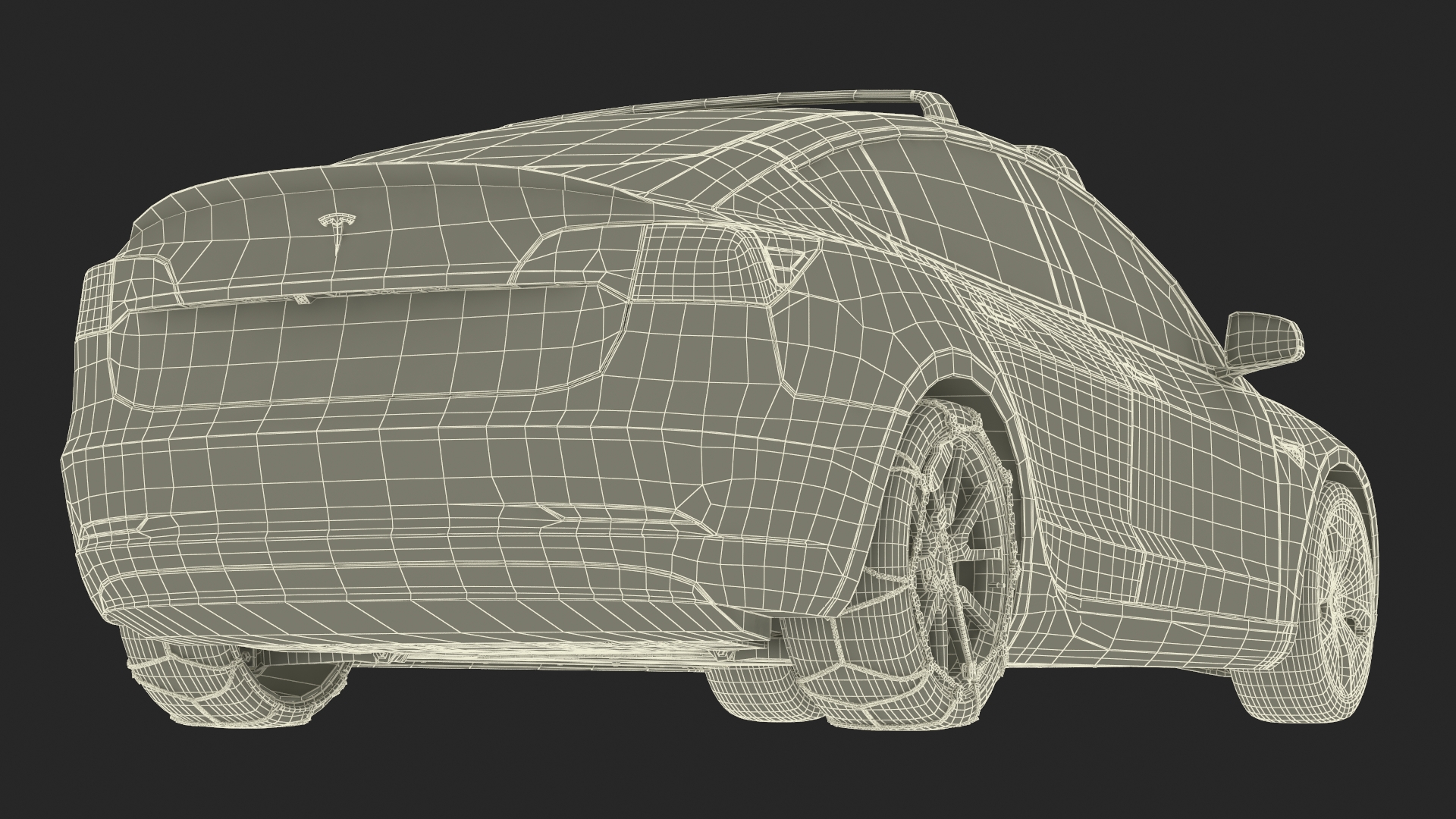 3D model Tesla Model 3 with Wheel and Roof Accessories
