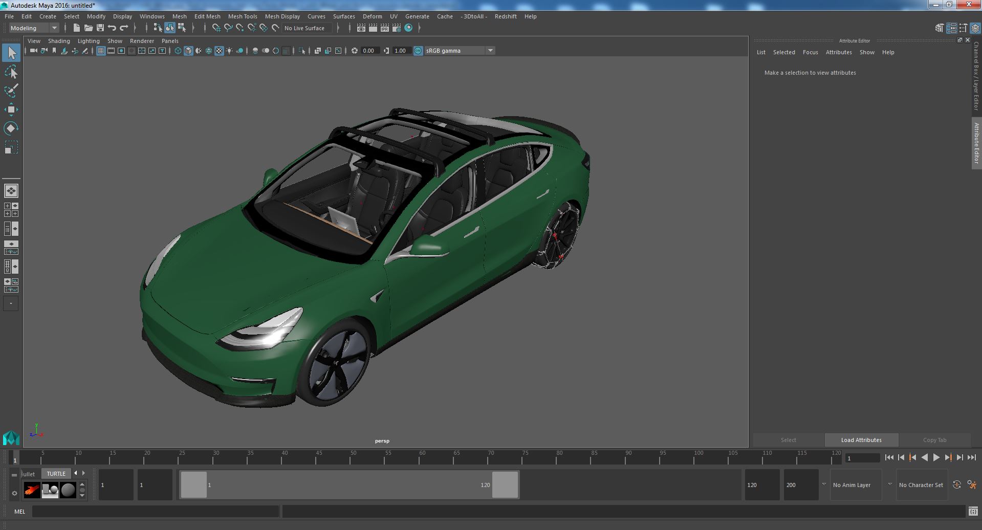 3D model Tesla Model 3 with Wheel and Roof Accessories