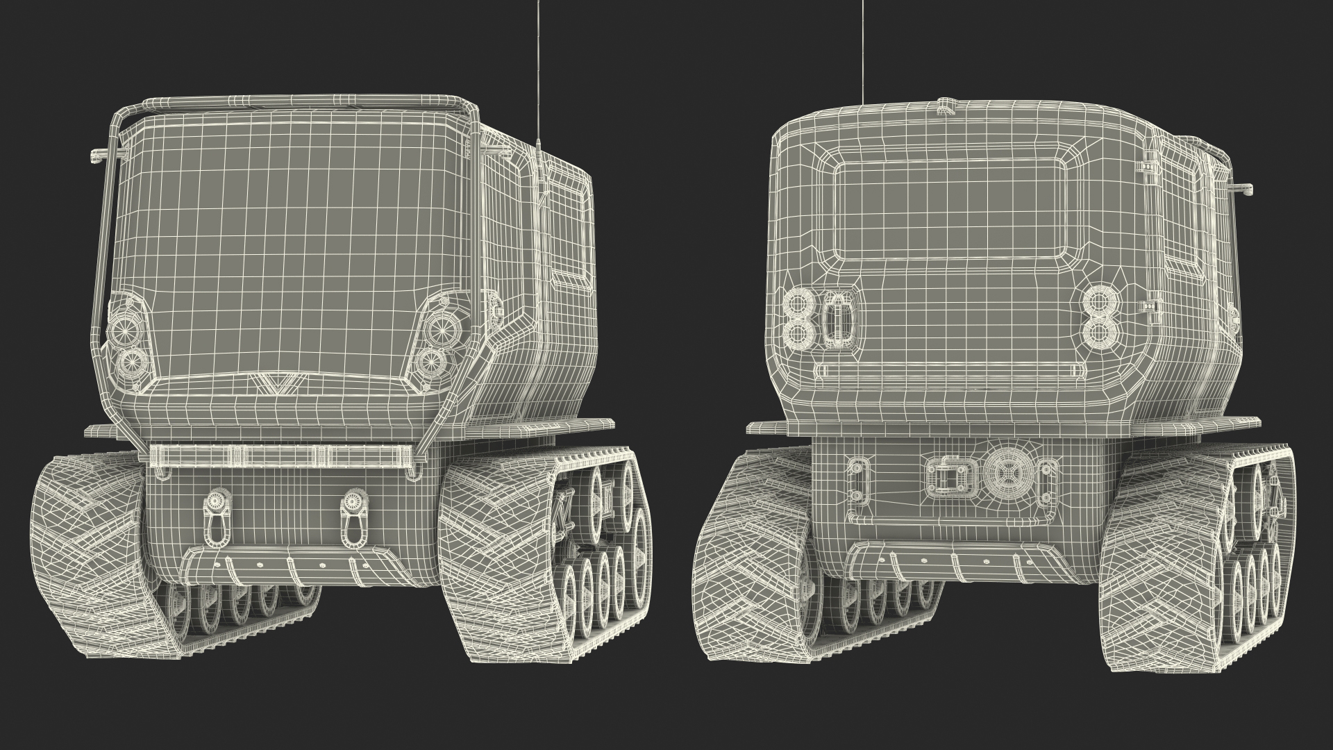 3D model Antarctica Exploration Vehicle Red Rigged for Maya