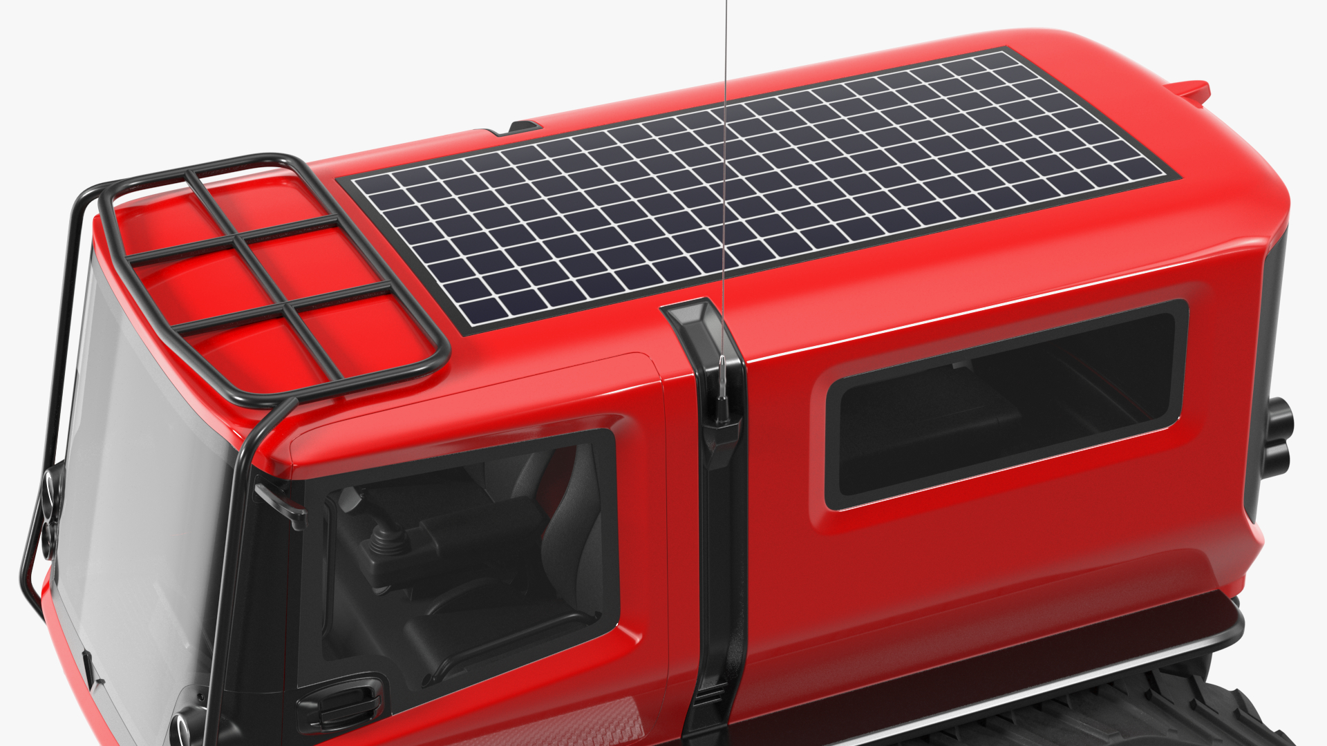 3D model Antarctica Exploration Vehicle Red Rigged for Maya