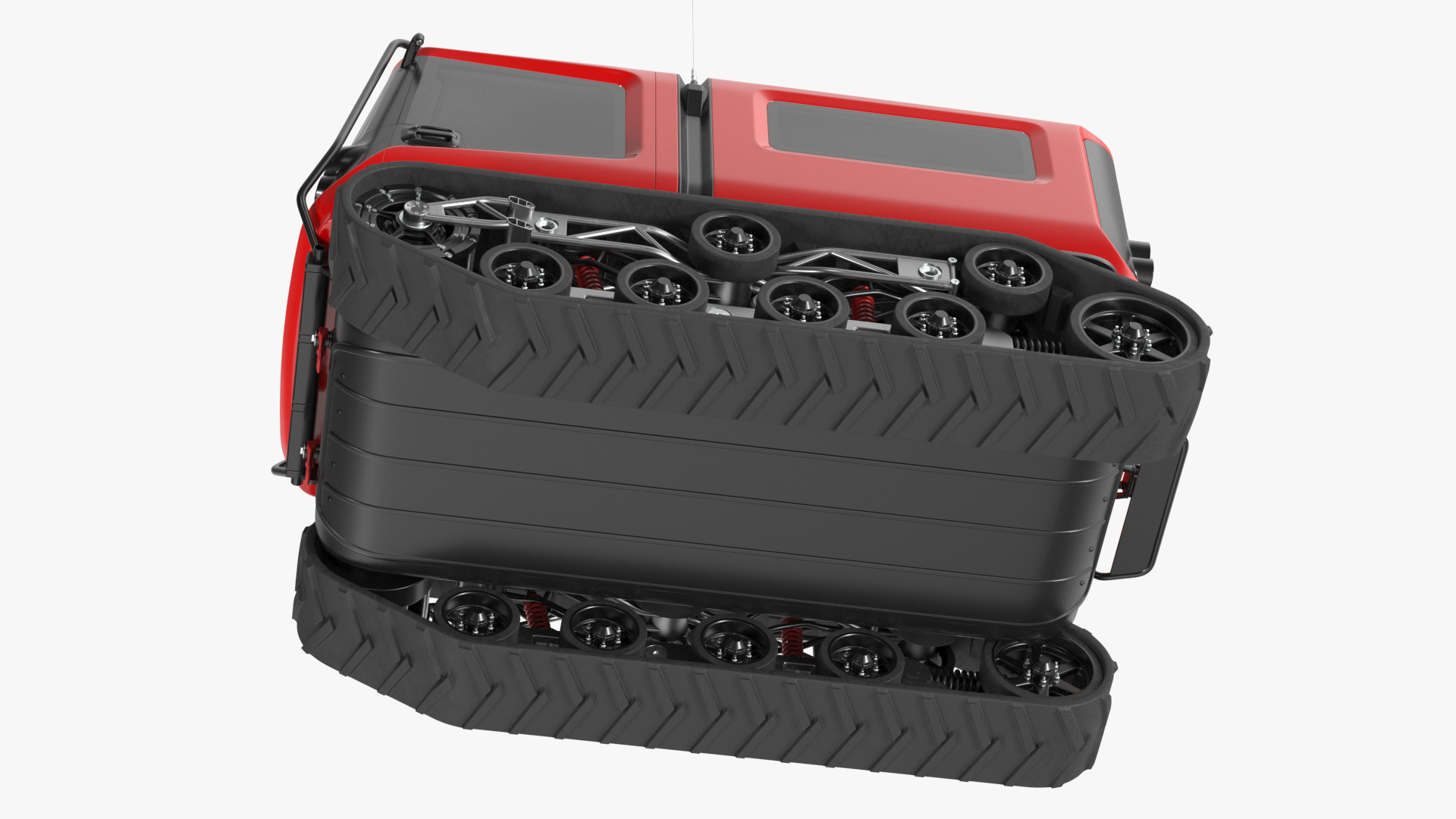 3D model Antarctica Exploration Vehicle Red Rigged for Maya