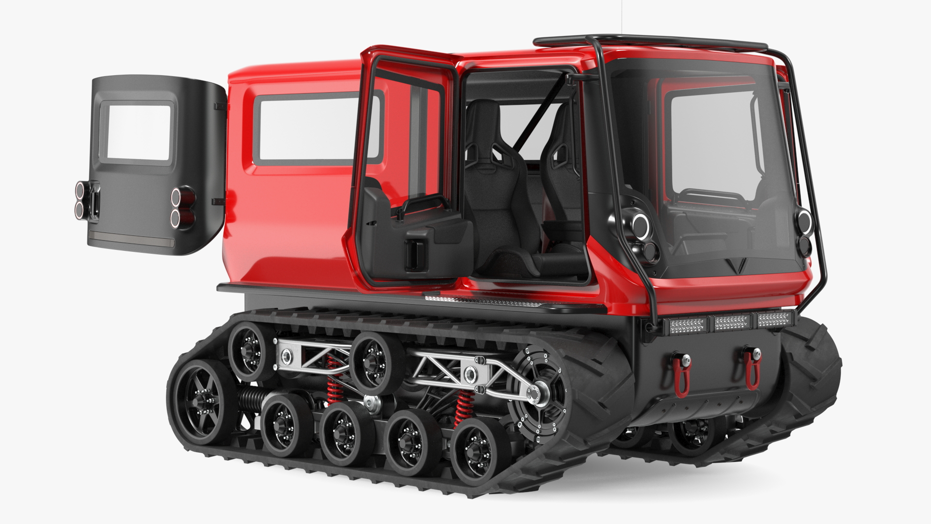 3D model Antarctica Exploration Vehicle Red Rigged for Maya