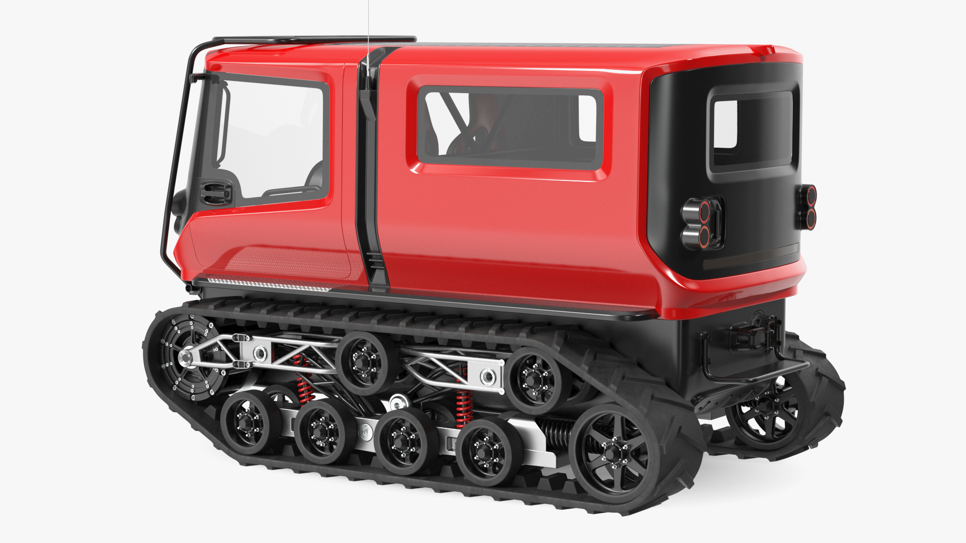 3D model Antarctica Exploration Vehicle Red Rigged for Maya