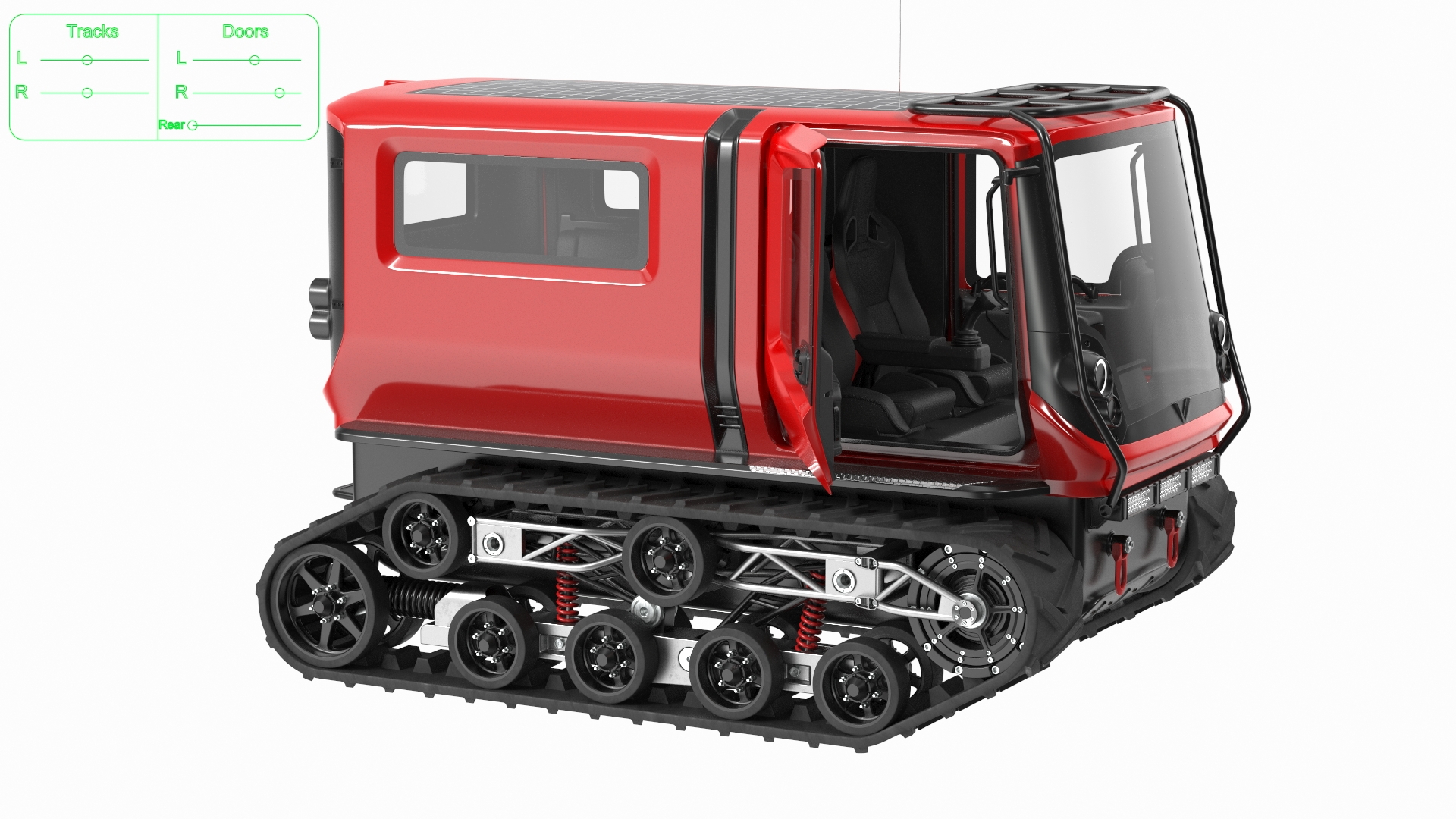 3D model Antarctica Exploration Vehicle Red Rigged for Maya