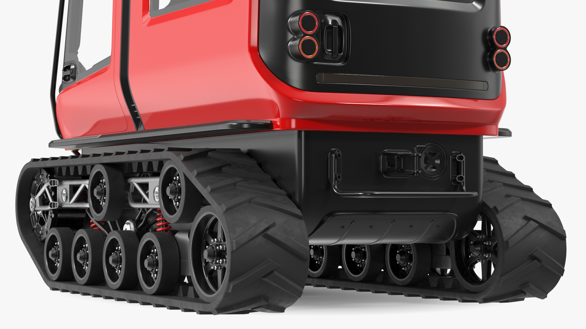 3D model Antarctica Exploration Vehicle Red Rigged for Maya