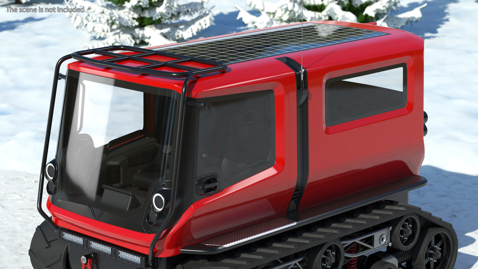 3D model Antarctica Exploration Vehicle Red Rigged for Maya