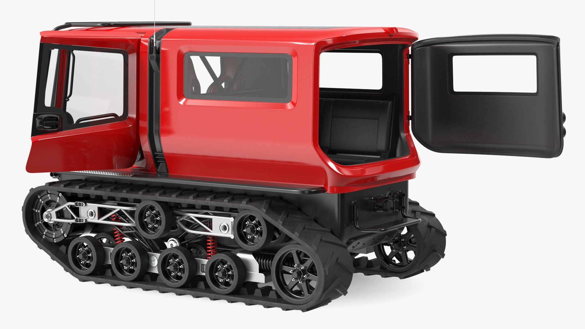 3D model Antarctica Exploration Vehicle Red Rigged for Maya