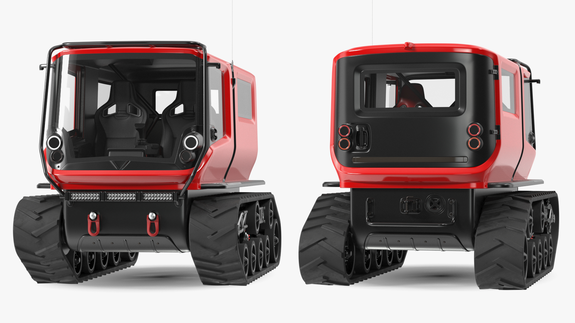 3D model Antarctica Exploration Vehicle Red Rigged for Maya