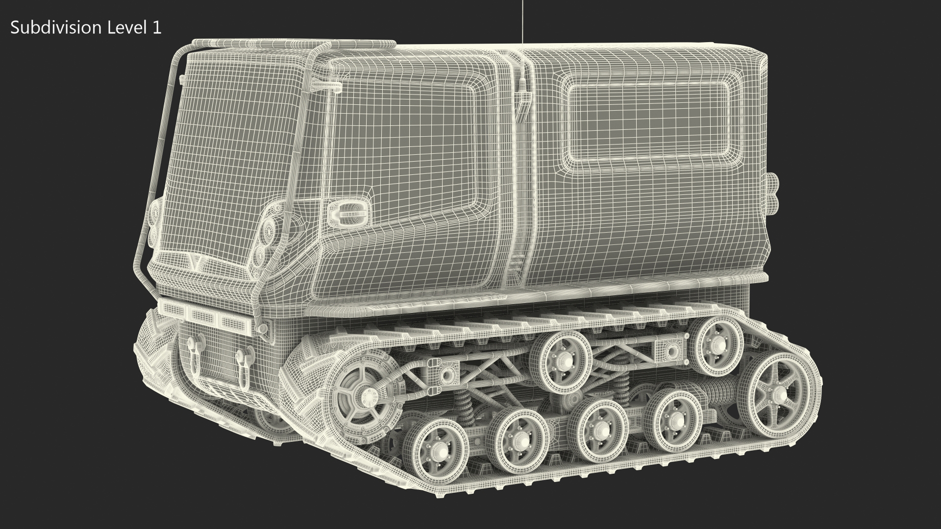 3D model Antarctica Exploration Vehicle Red Rigged for Maya