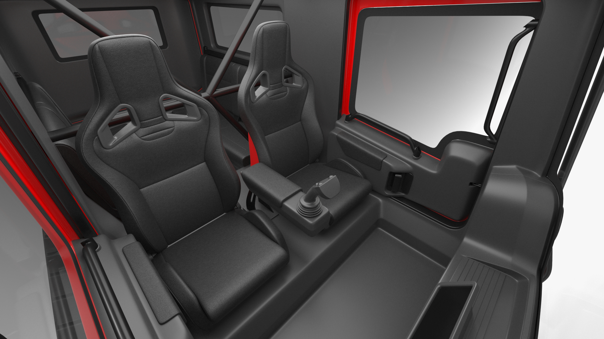 3D model Antarctica Exploration Vehicle Red Rigged for Maya