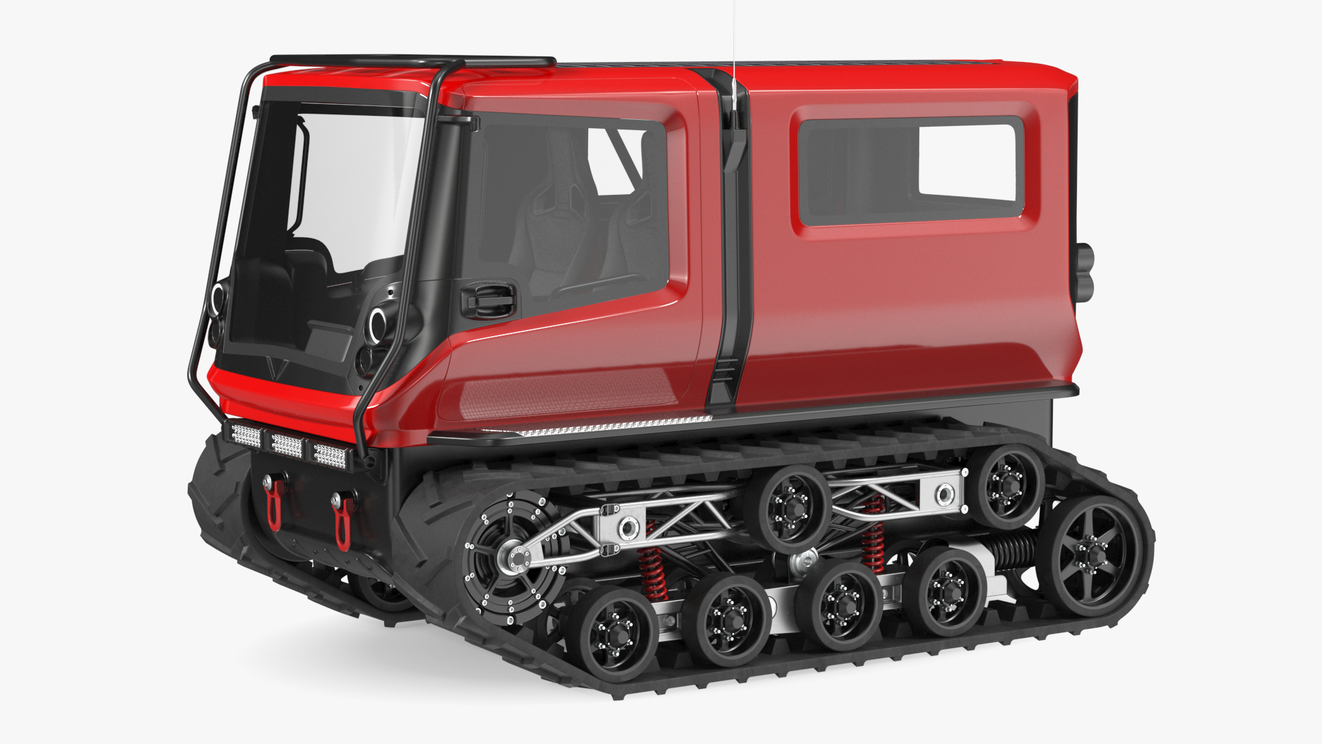 3D model Antarctica Exploration Vehicle Red Rigged for Maya