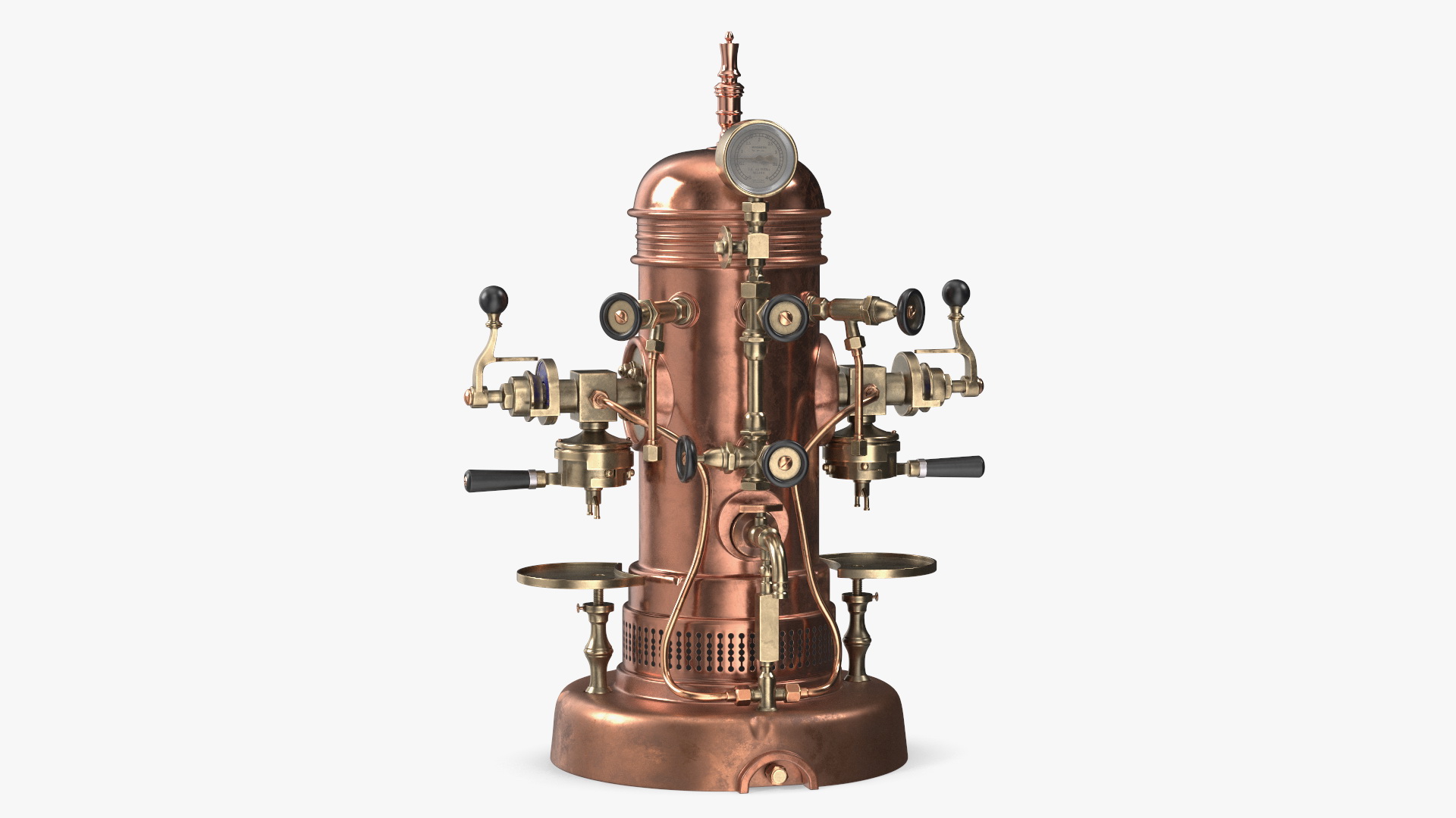 3D La Pavoni Vintage Copper Espresso Machine