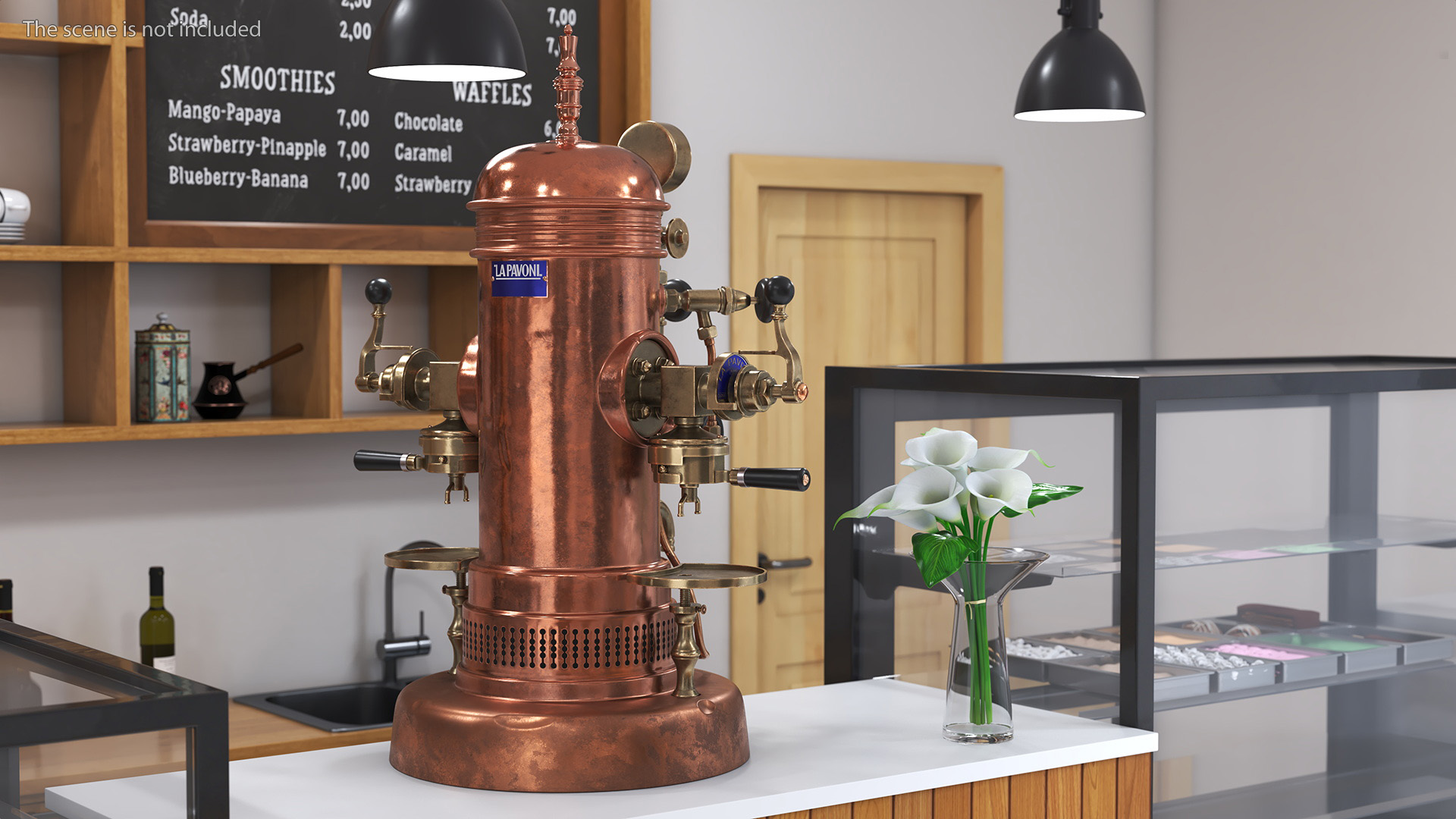 3D La Pavoni Vintage Copper Espresso Machine