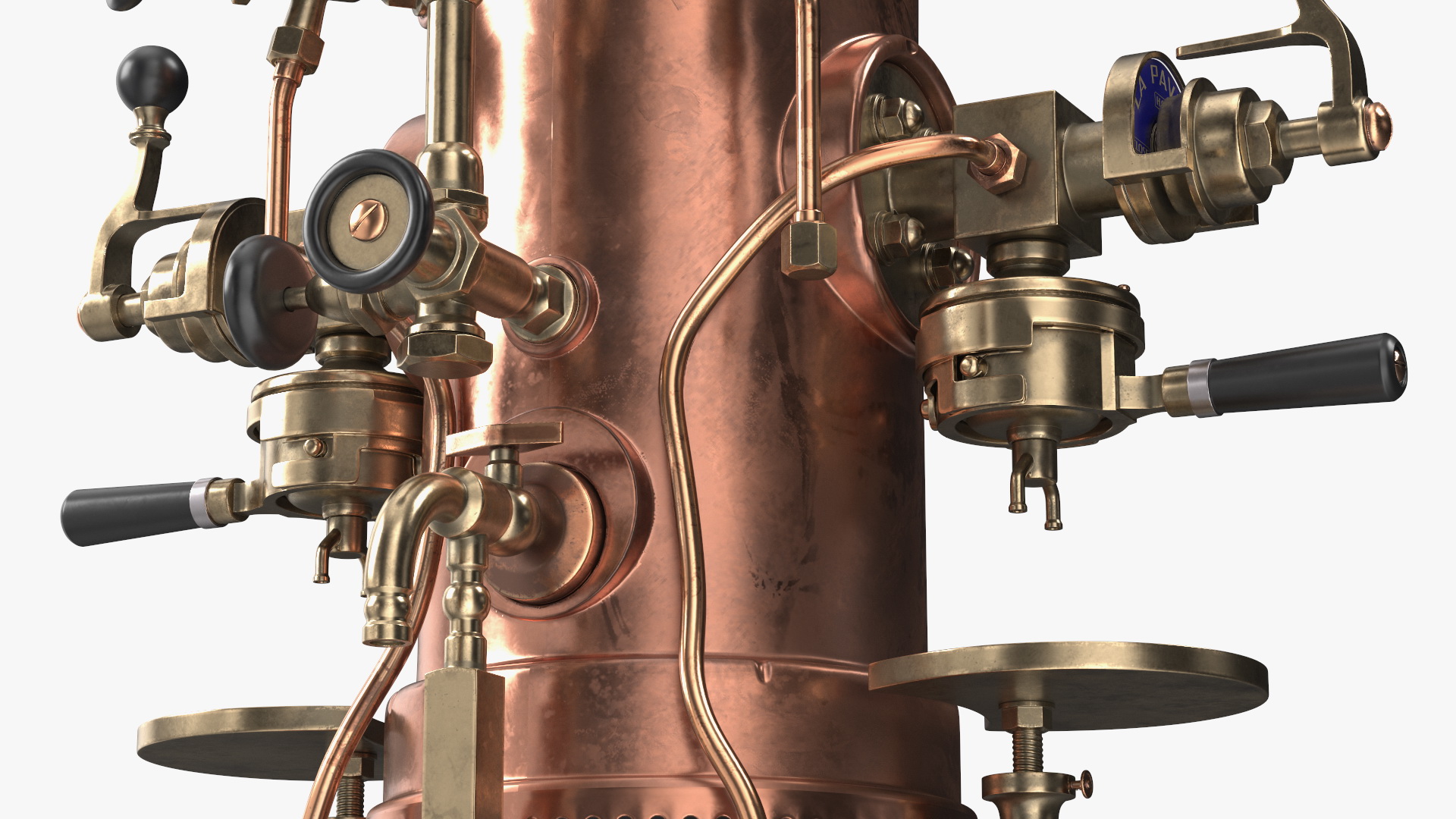 3D La Pavoni Vintage Copper Espresso Machine
