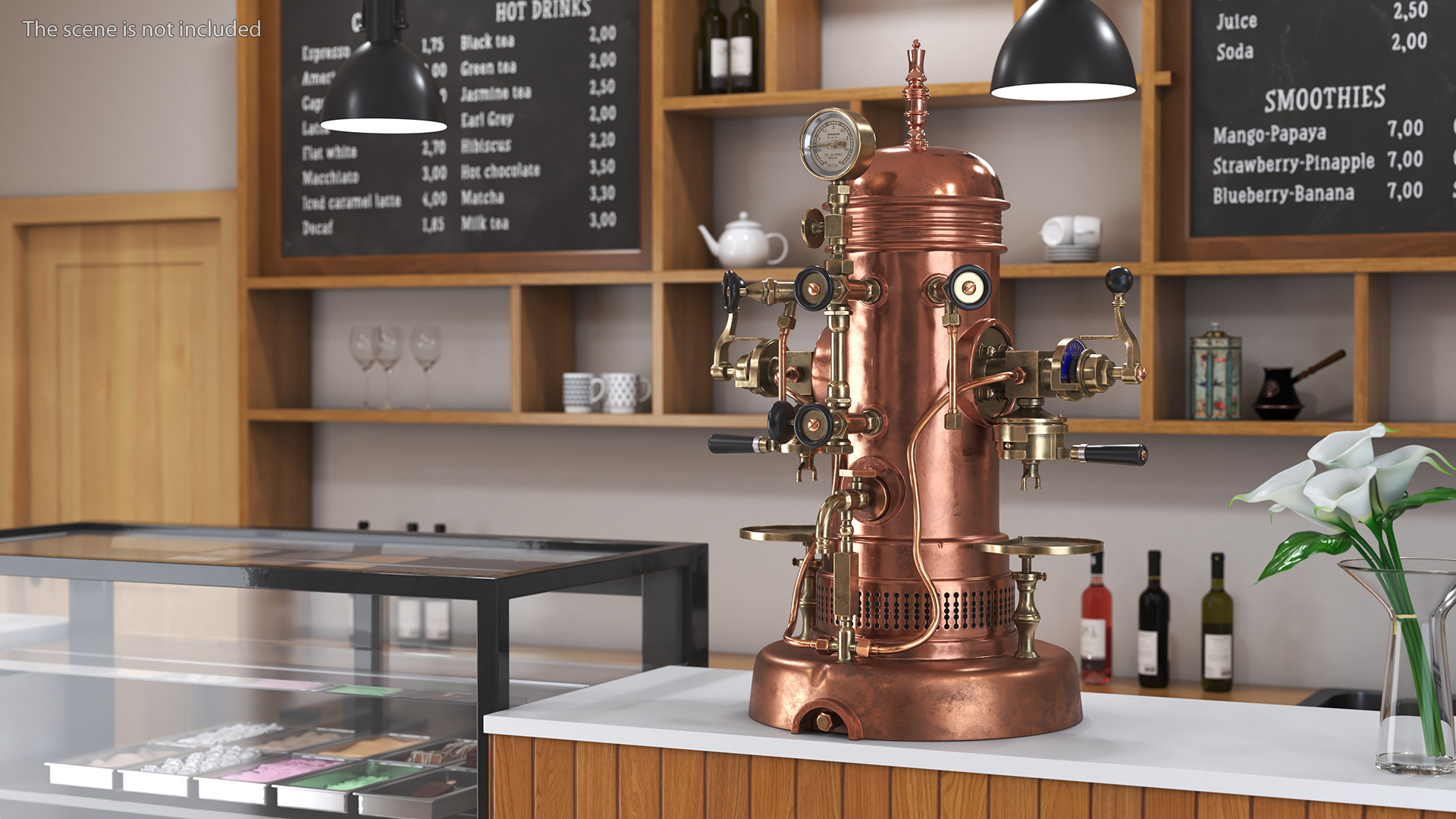 3D La Pavoni Vintage Copper Espresso Machine