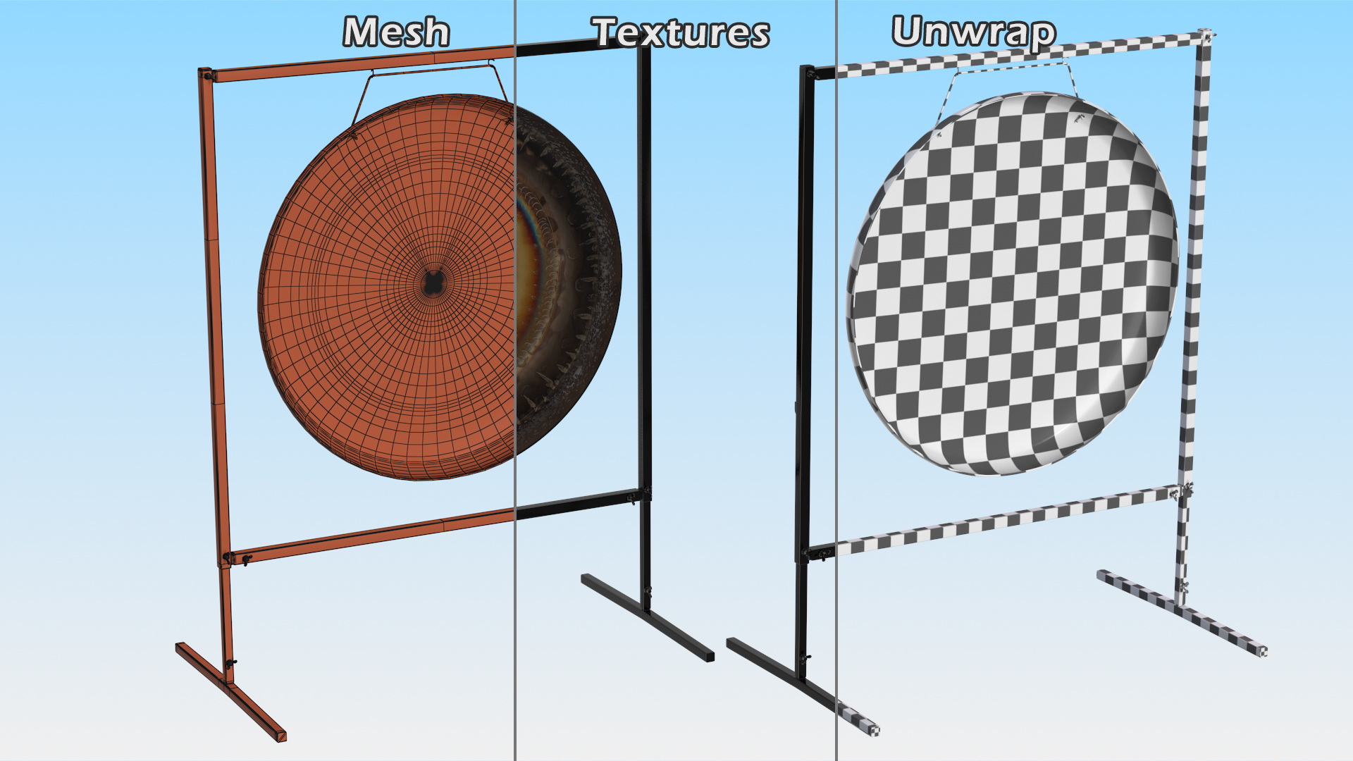 Symphonic Gong Paiste 40 inch Square Stand 3D