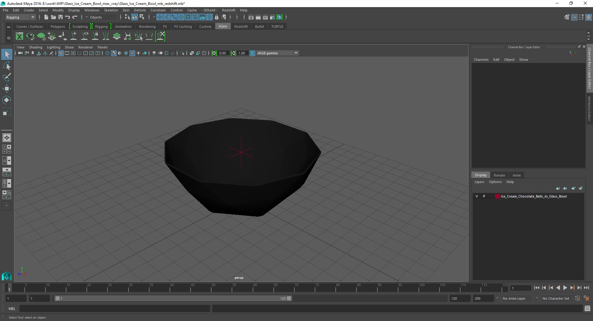 3D model Glass Ice Cream Bowl