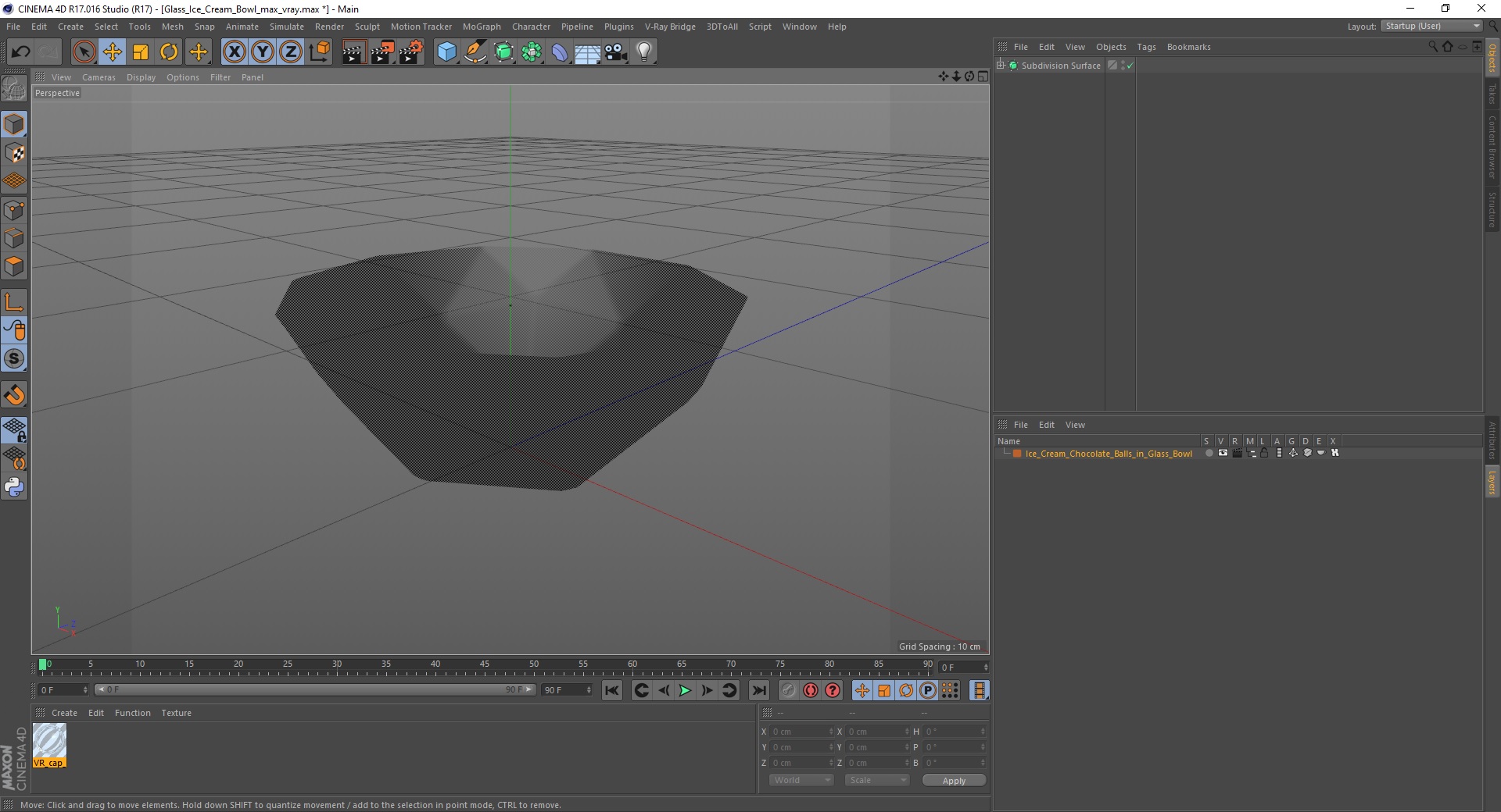 3D model Glass Ice Cream Bowl