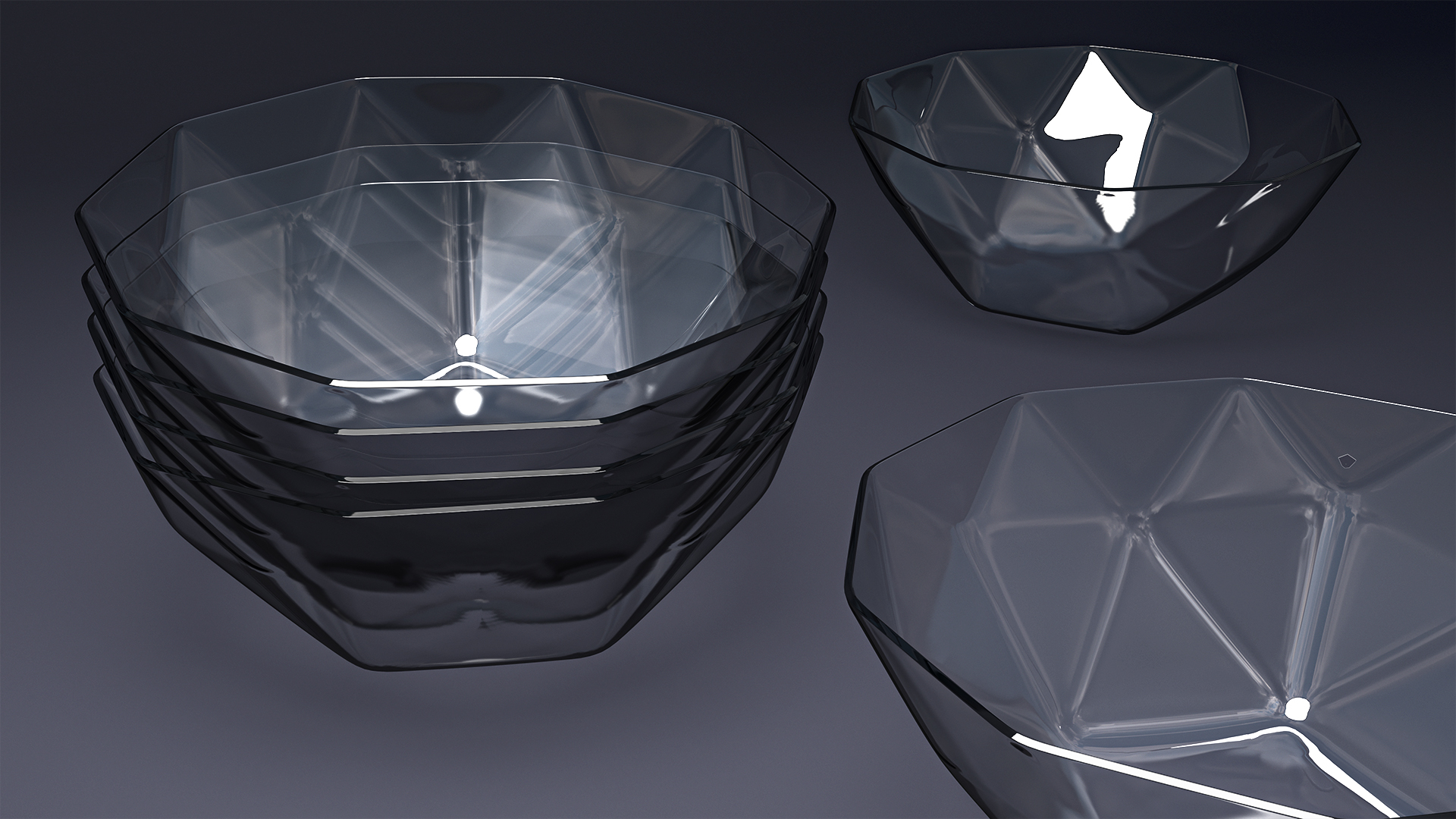 3D model Glass Ice Cream Bowl