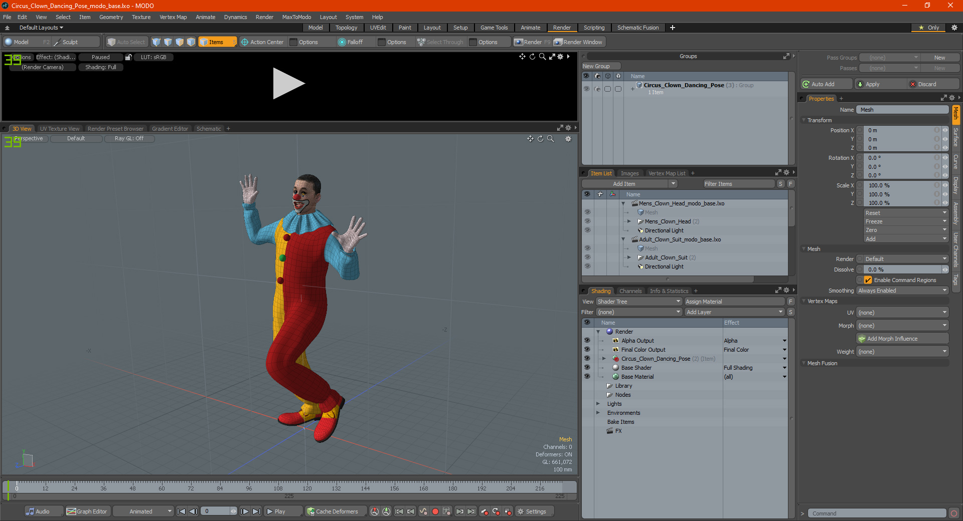 3D model Circus Clown Dancing Pose