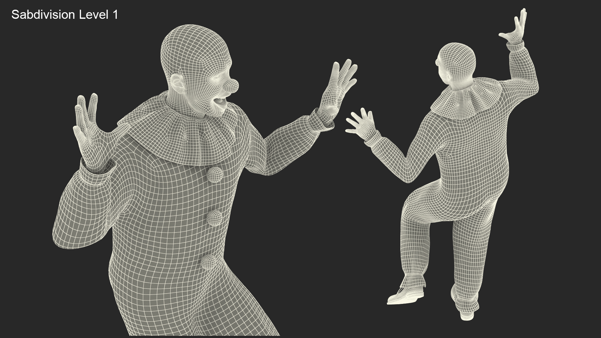 3D model Circus Clown Dancing Pose