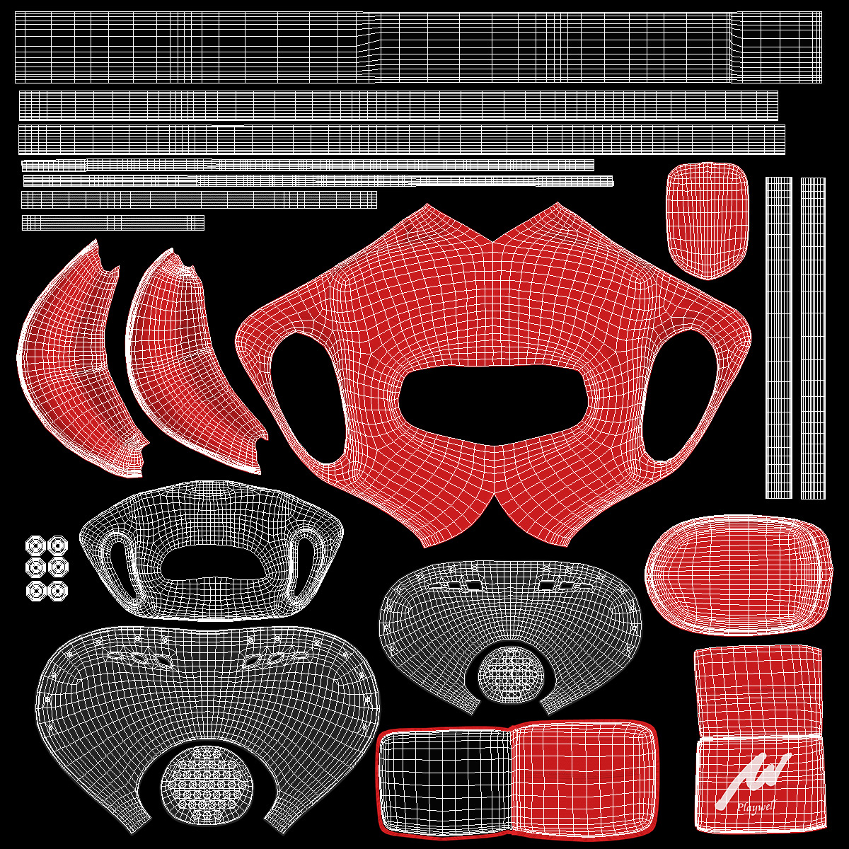 3D model Kudo Hedgear Playwell Red