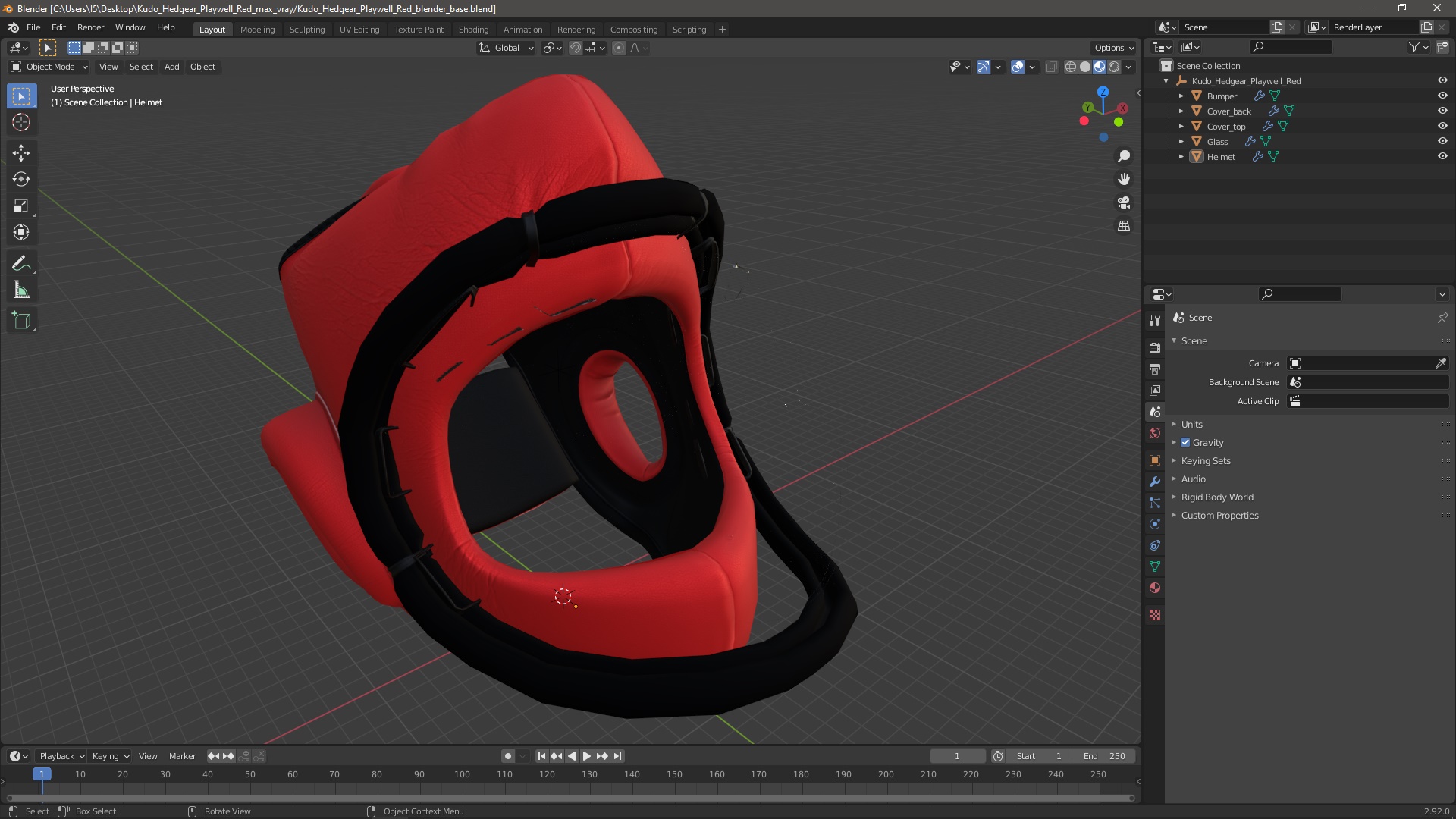 3D model Kudo Hedgear Playwell Red