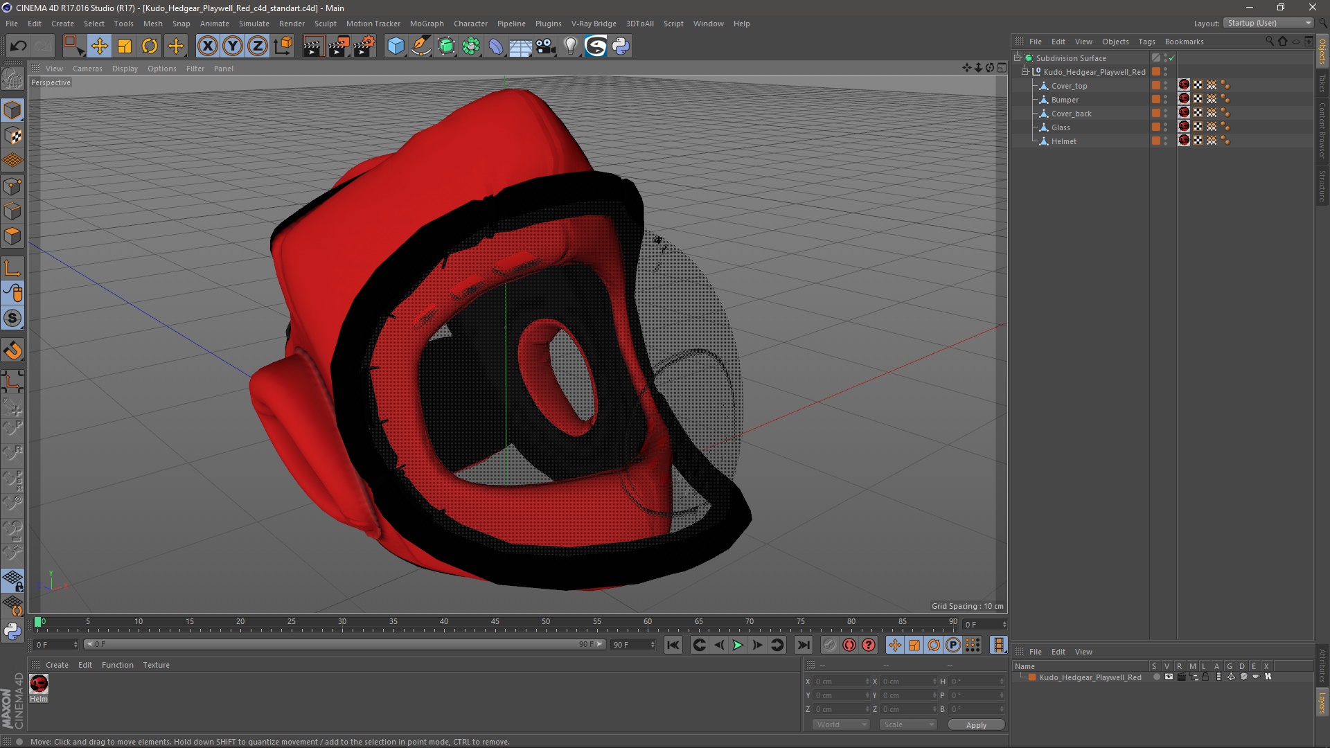 3D model Kudo Hedgear Playwell Red