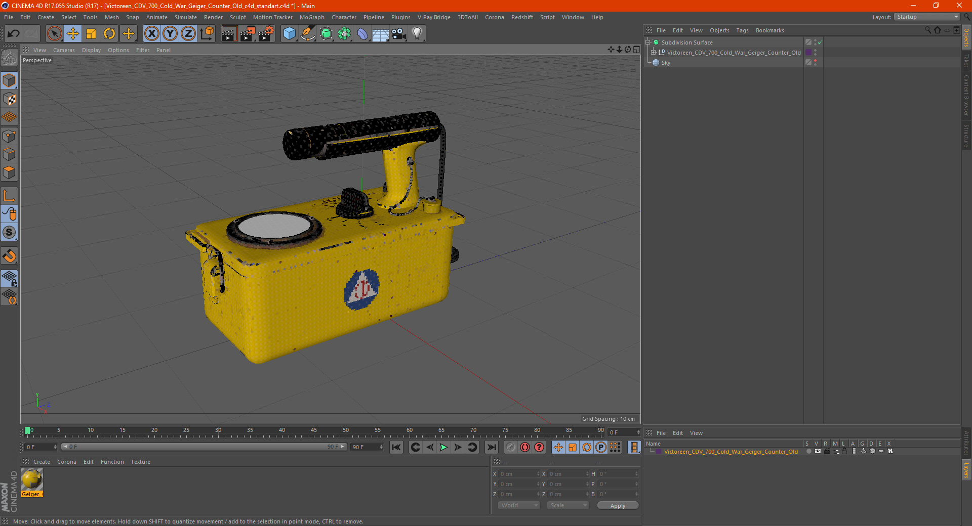 3D model Victoreen CDV 700 Cold War Geiger Counter Old