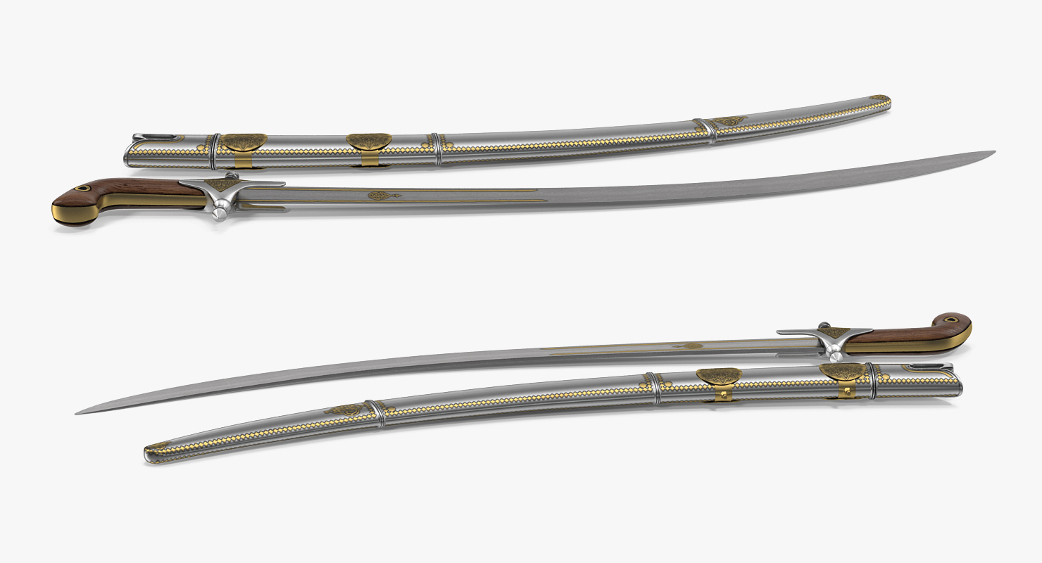 Arab Saif Sword with Sheath 3D