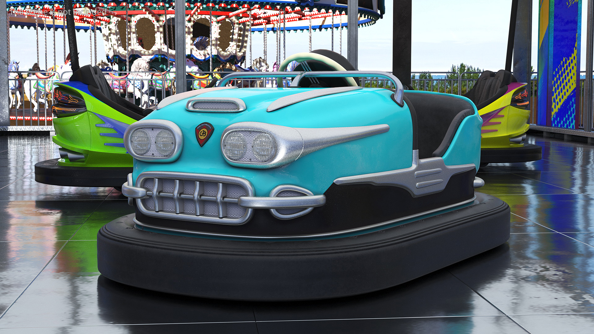 Bumper Car Gebruder Ihle Corvette 1962 Blue New 3D