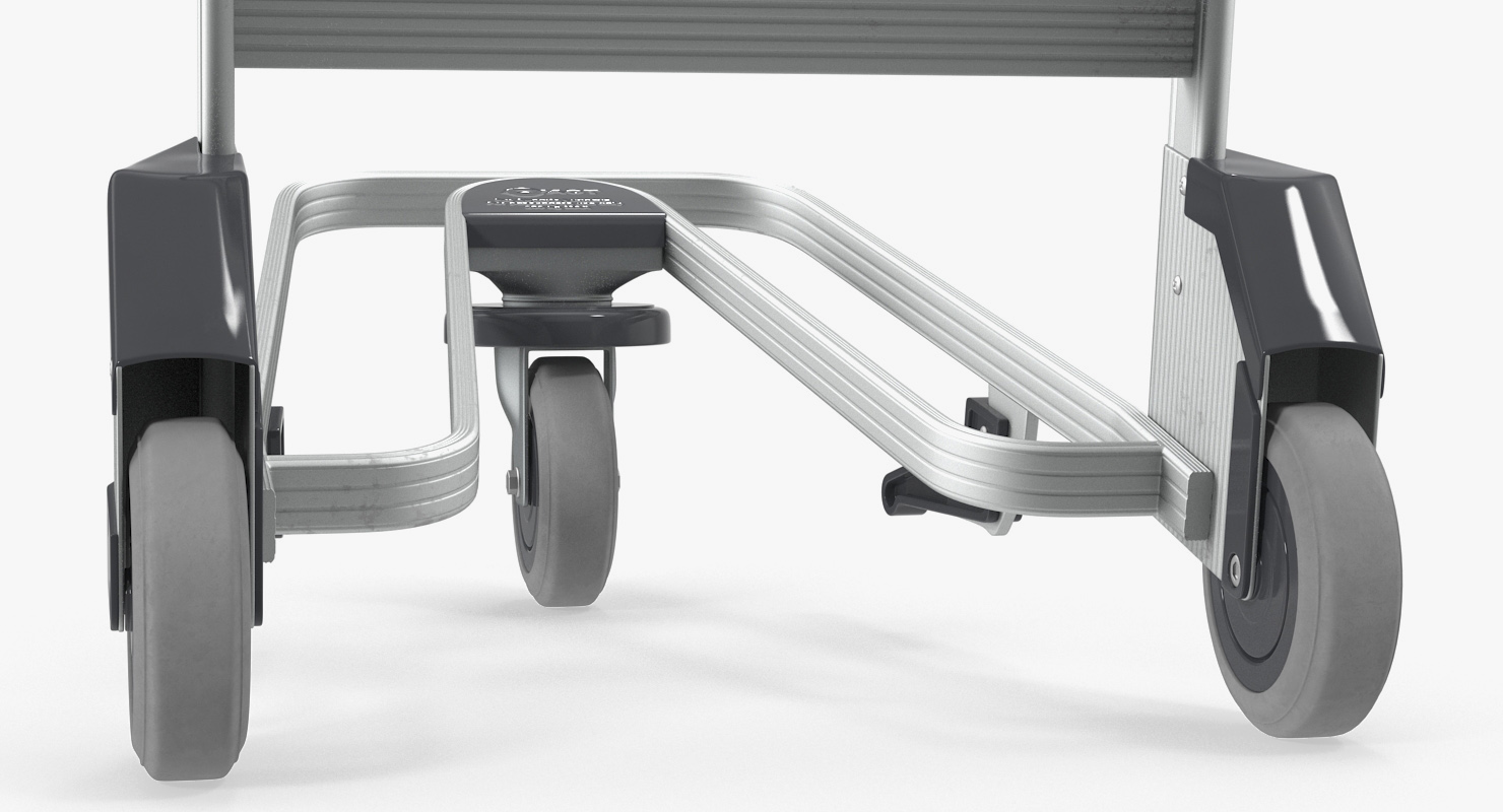 Airport Luggage Trolley Empty 3D model