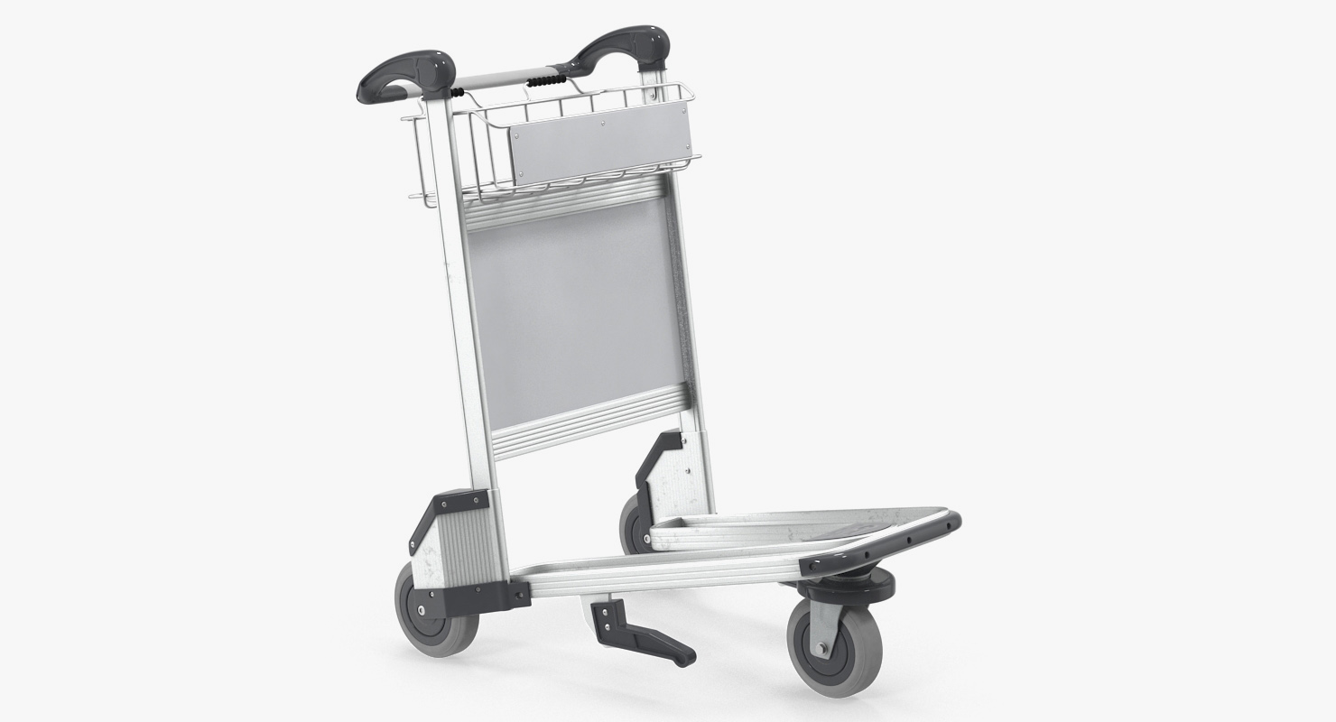 Airport Luggage Trolley Empty 3D model