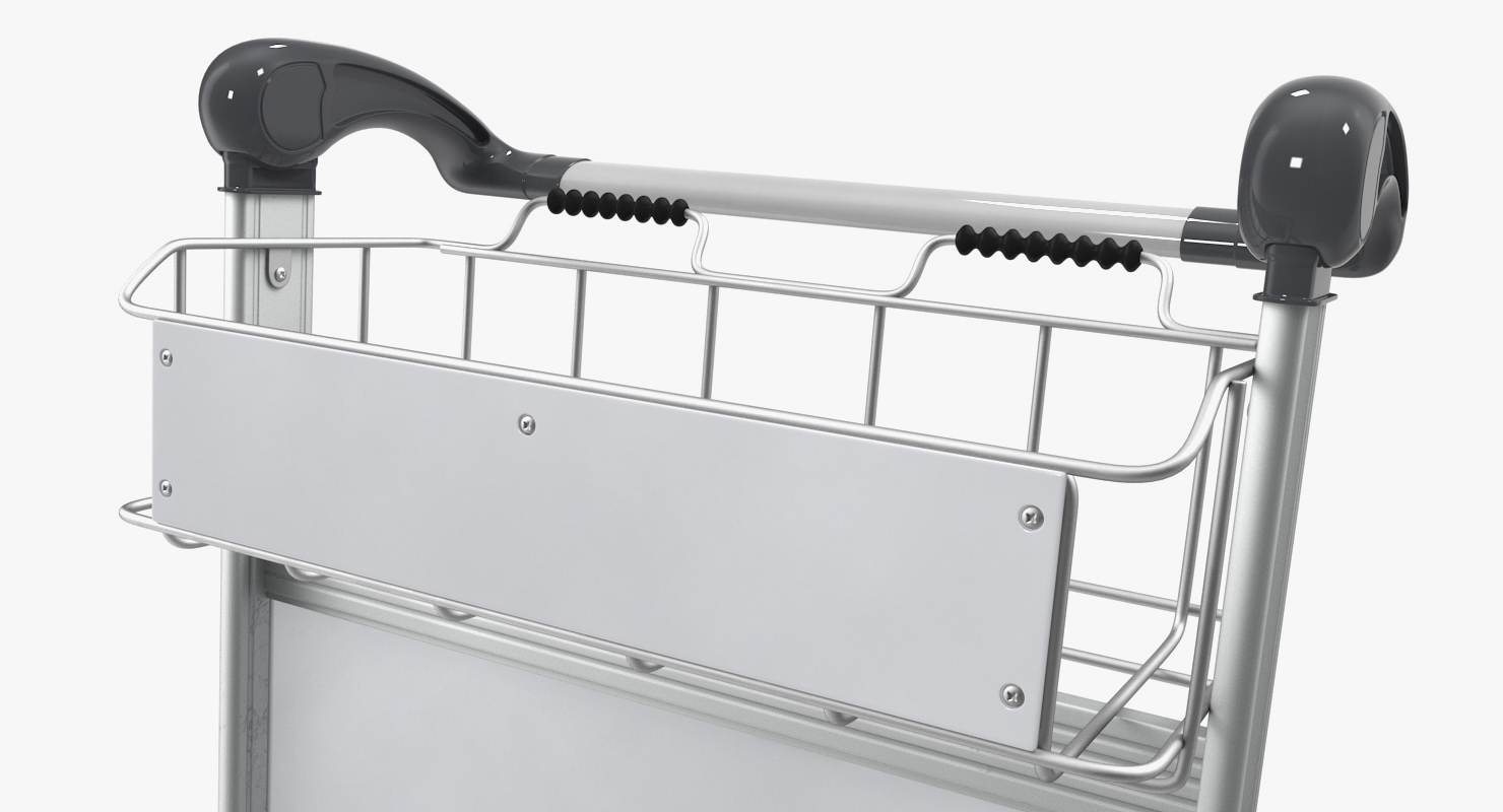Airport Luggage Trolley Empty 3D model