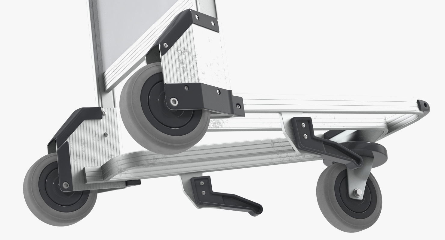 Airport Luggage Trolley Empty 3D model