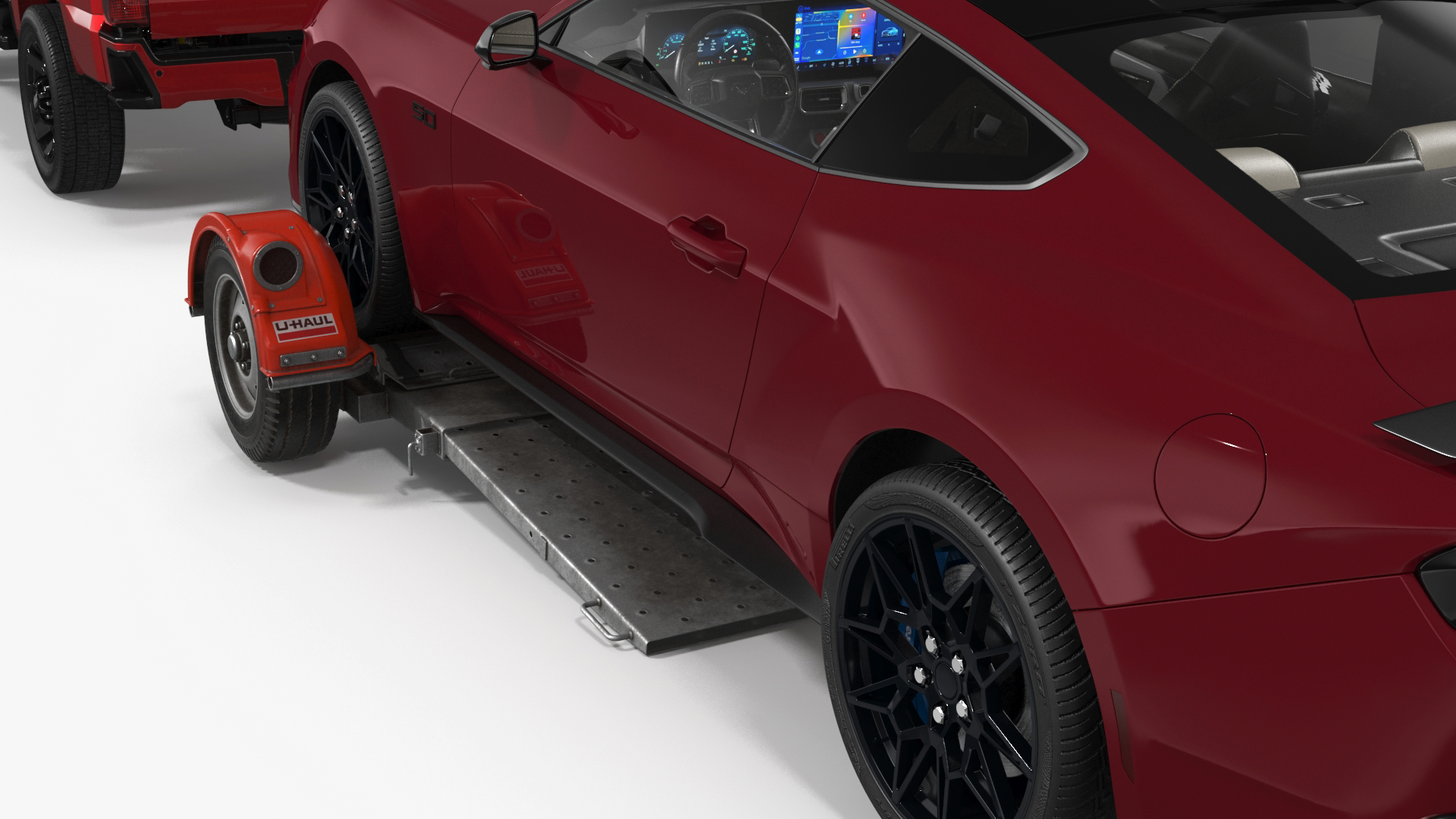 Ford F-550 with Tow Dolly and Sport Car 3D model