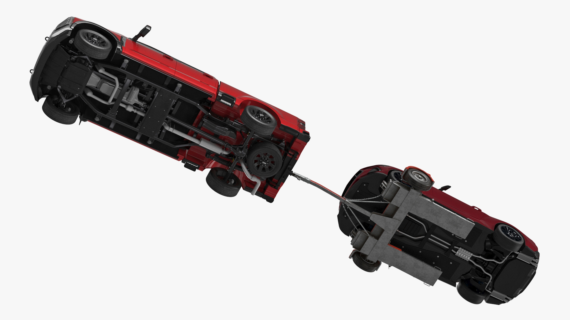 Ford F-550 with Tow Dolly and Sport Car 3D model
