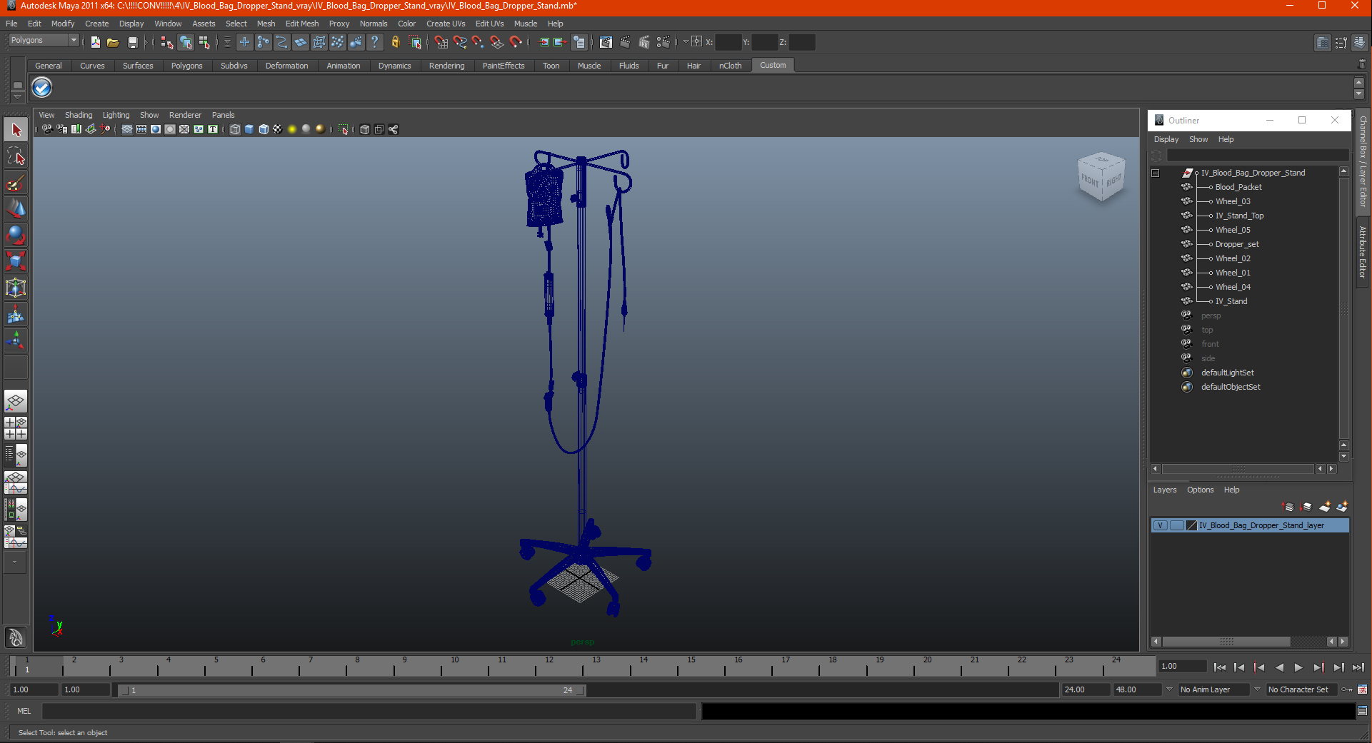 3D IV Blood Bag Dropper Stand