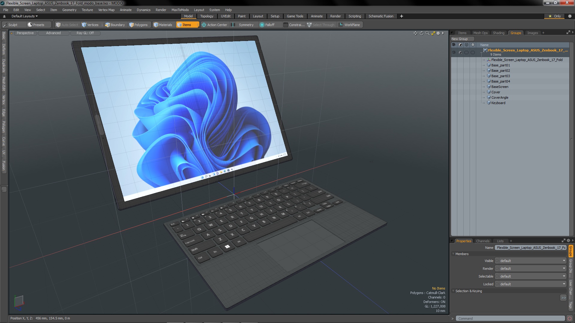 3D Flexible Screen Laptop ASUS Zenbook 17 Fold model