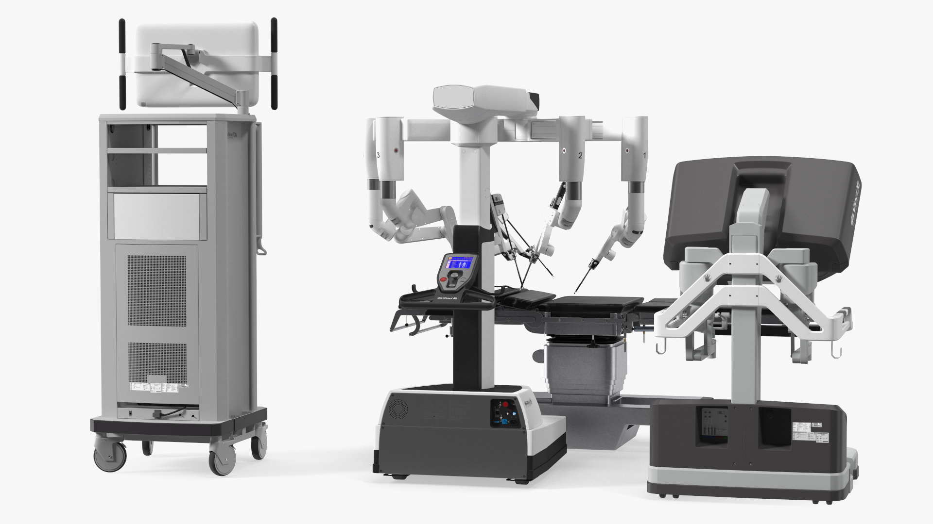 3D model Full Da Vinci Surgical System with Operating Table