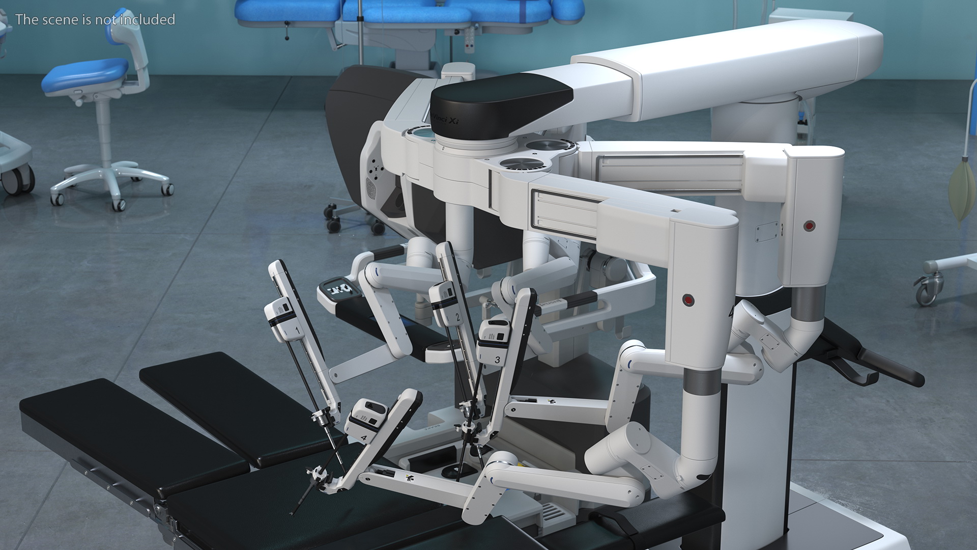 3D model Full Da Vinci Surgical System with Operating Table