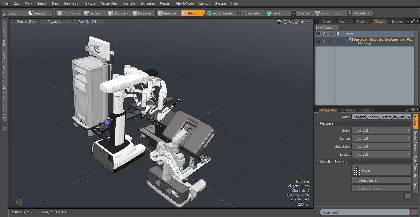 3D model Full Da Vinci Surgical System with Operating Table