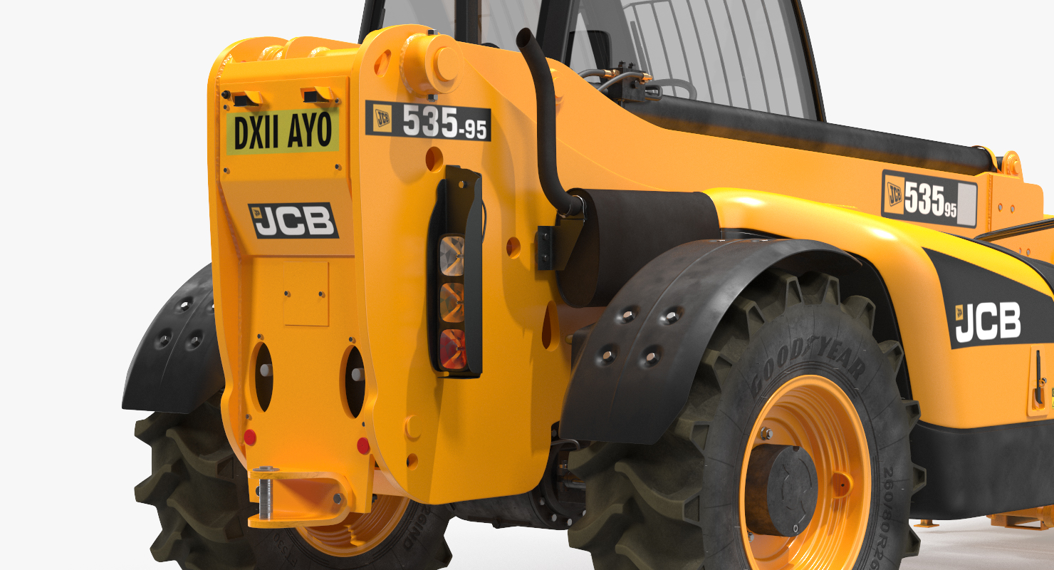 JCB 535 Telehandler Forklift Access Platform Dirty Rigged 3D